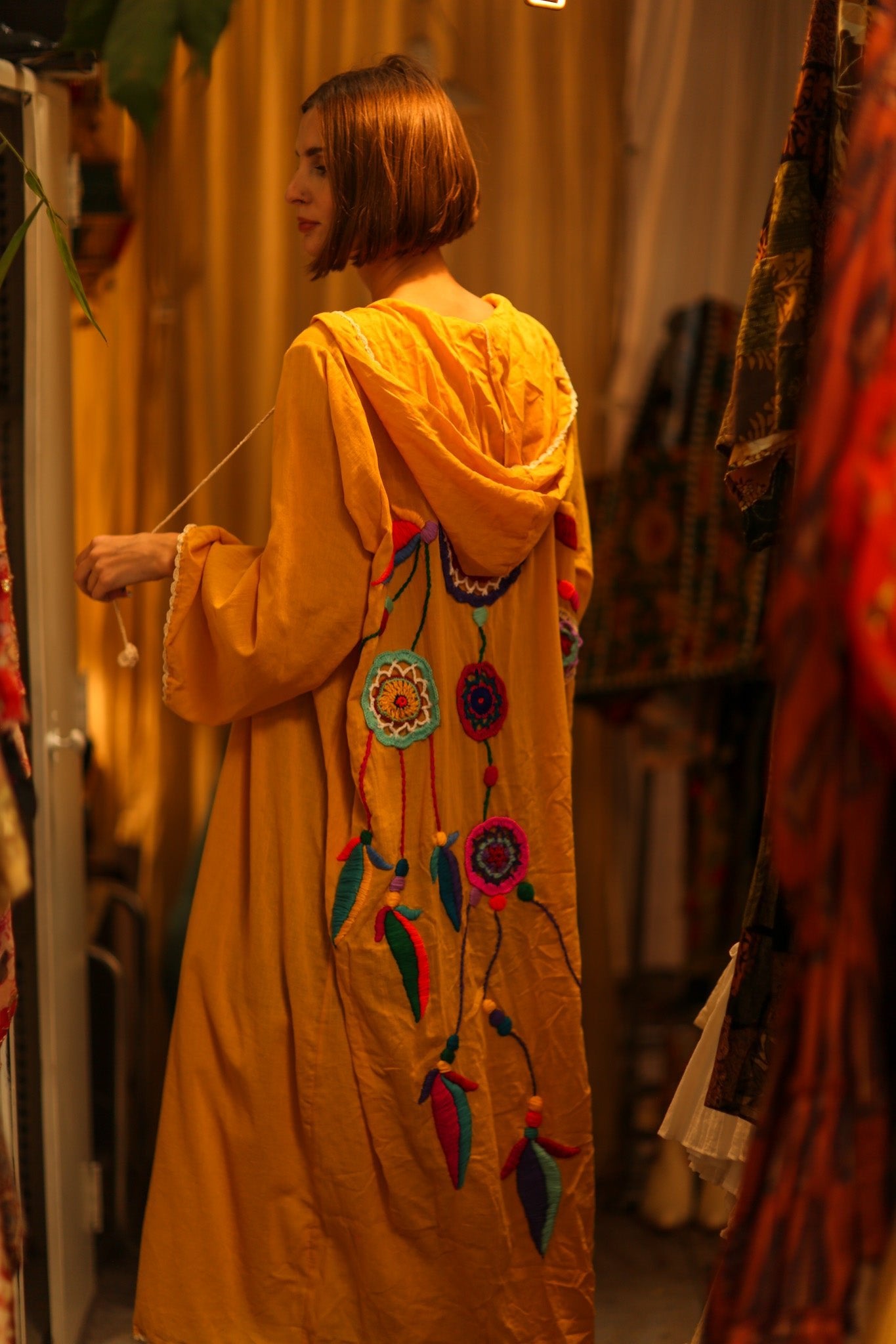 EMBROIDERED KIMONO DREAM GIRL LUCKY - BANGKOK TAILOR CLOTHING STORE - HANDMADE CLOTHING