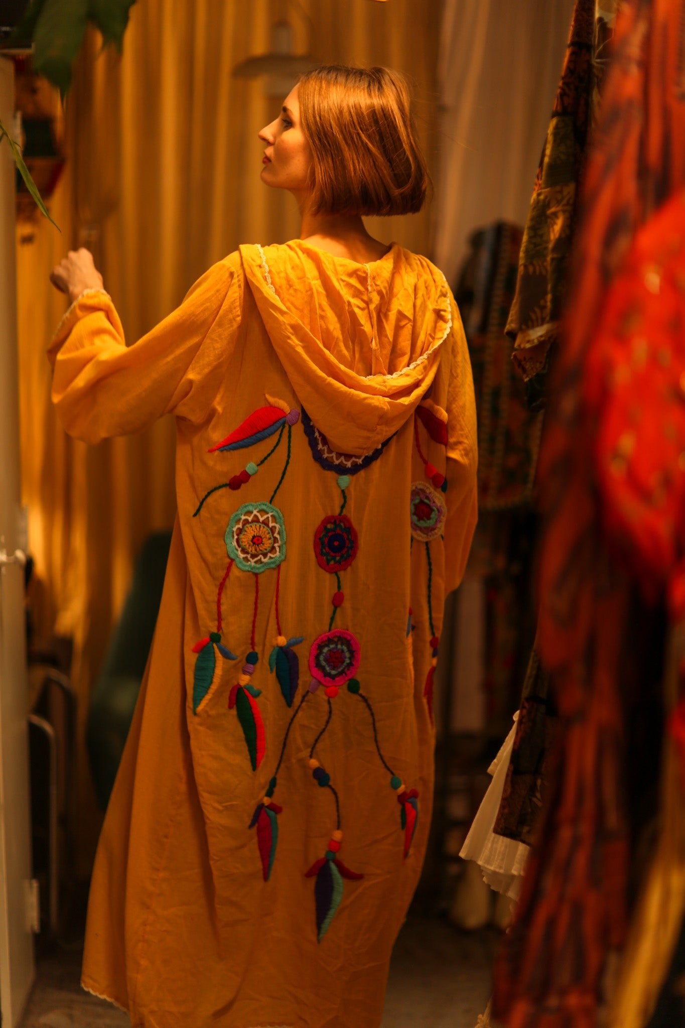 EMBROIDERED KIMONO DREAM GIRL LUCKY - BANGKOK TAILOR CLOTHING STORE - HANDMADE CLOTHING