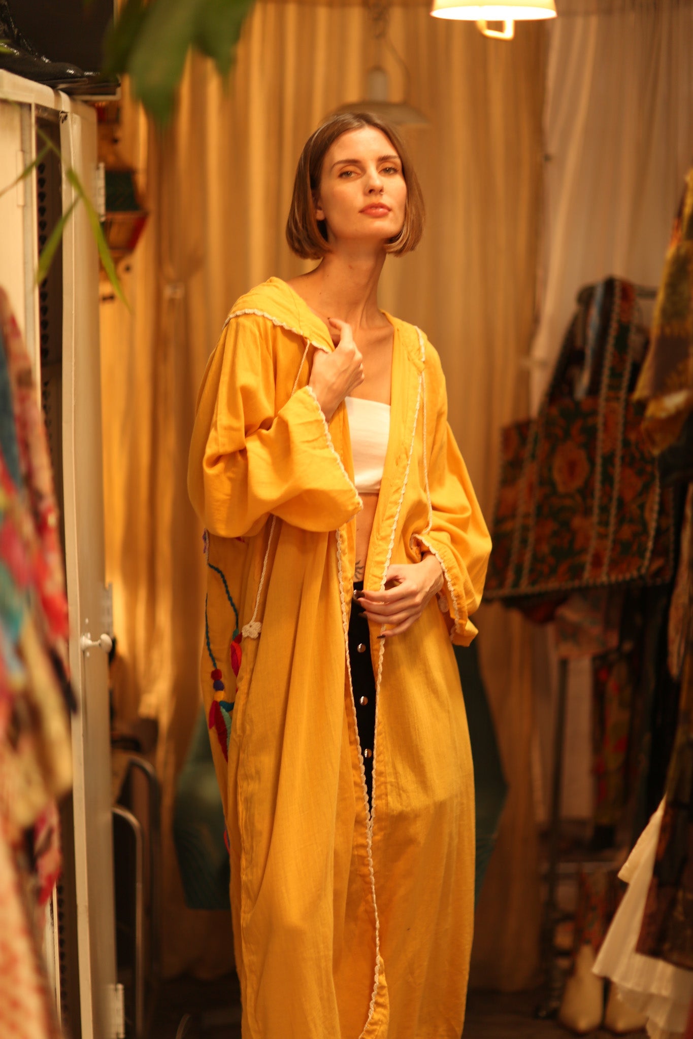 EMBROIDERED KIMONO DREAM GIRL LUCKY - BANGKOK TAILOR CLOTHING STORE - HANDMADE CLOTHING