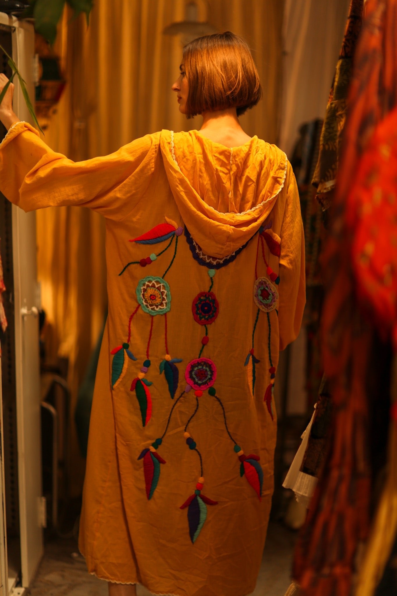 EMBROIDERED KIMONO DREAM GIRL LUCKY - BANGKOK TAILOR CLOTHING STORE - HANDMADE CLOTHING