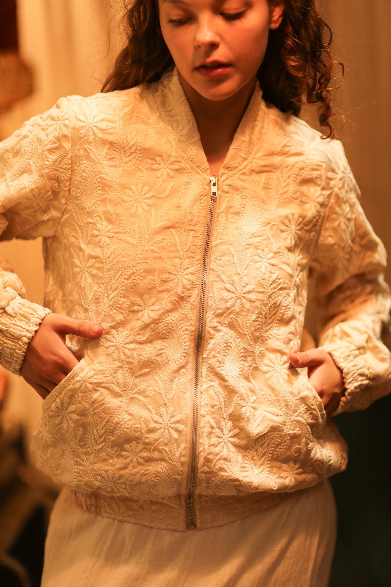 EMBROIDERED SILK BOMBER JACKET GINA - BANGKOK TAILOR CLOTHING STORE - HANDMADE CLOTHING
