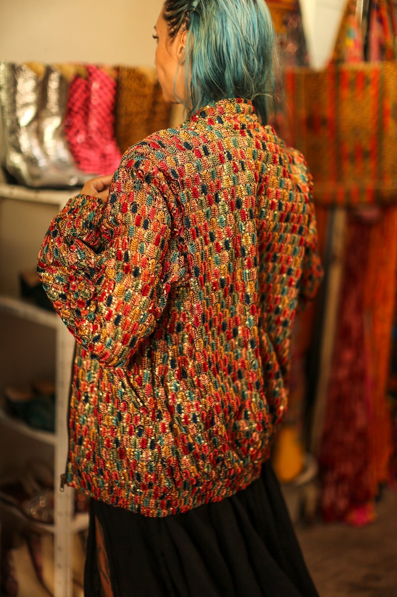 EMBROIDERED SILK BOMBER JACKET LEROY - BANGKOK TAILOR CLOTHING STORE - HANDMADE CLOTHING