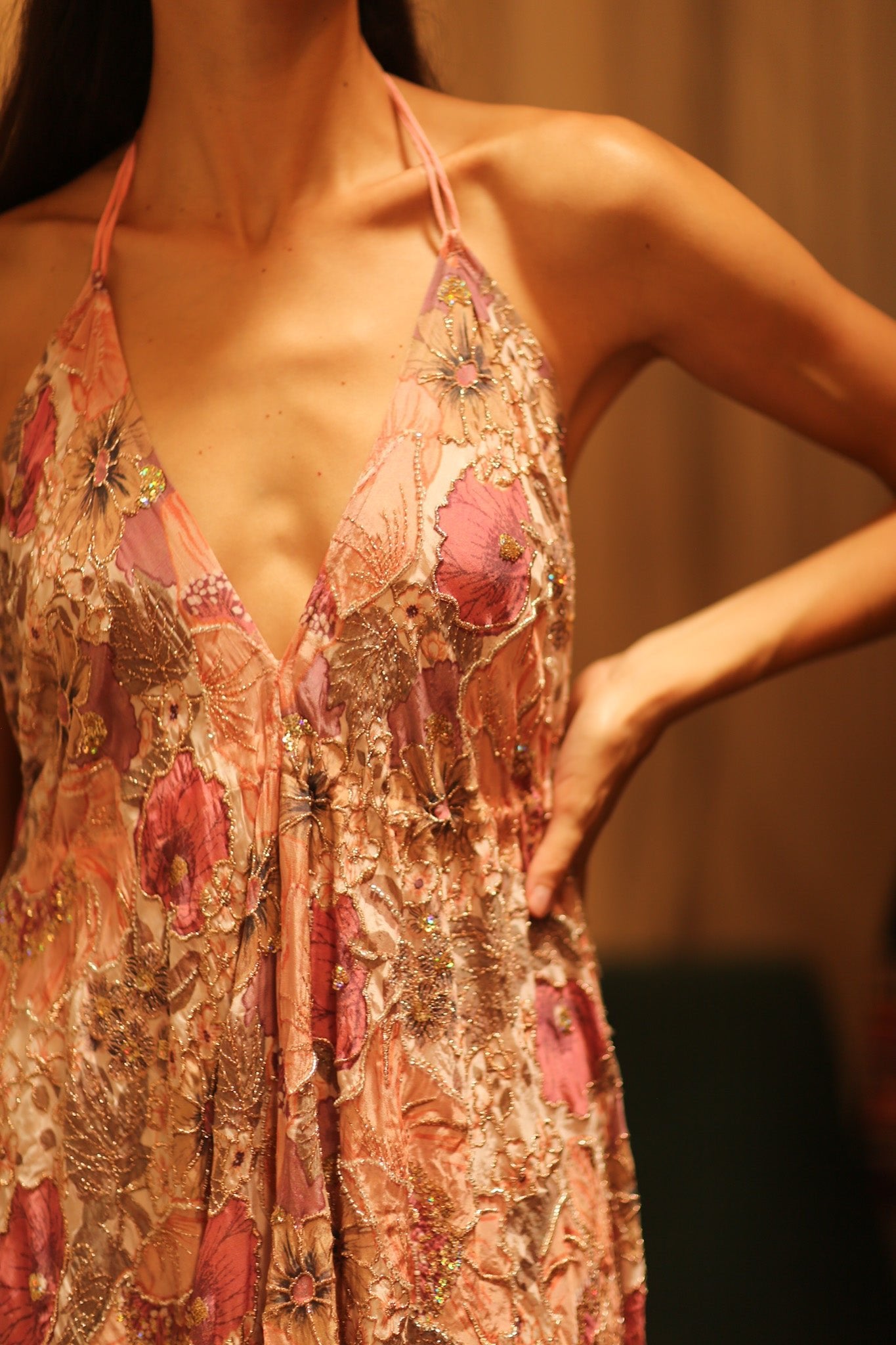 EMBROIDERED SILK DRESS HANNAH - BANGKOK TAILOR CLOTHING STORE - HANDMADE CLOTHING