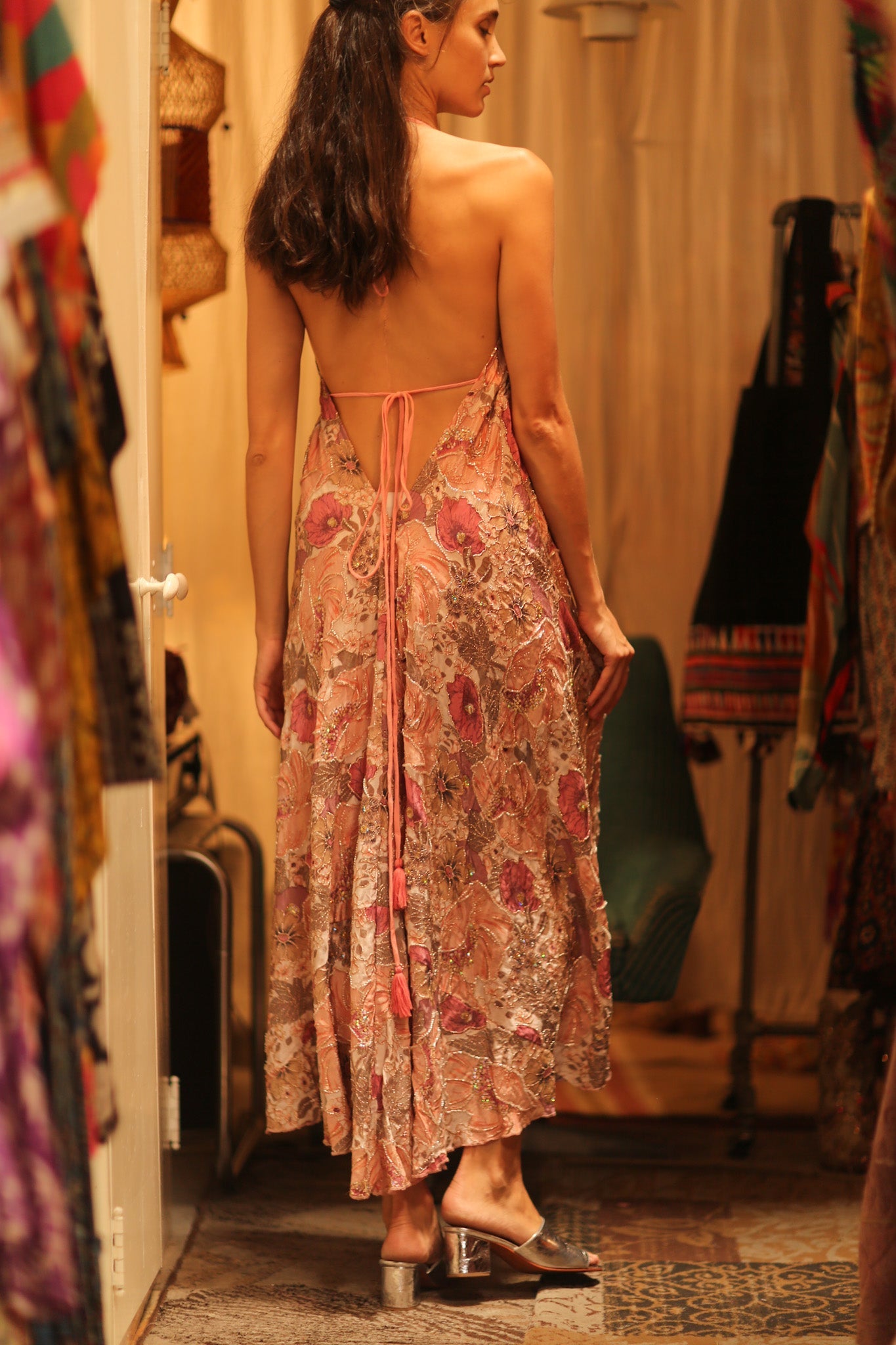 EMBROIDERED SILK DRESS HANNAH - BANGKOK TAILOR CLOTHING STORE - HANDMADE CLOTHING