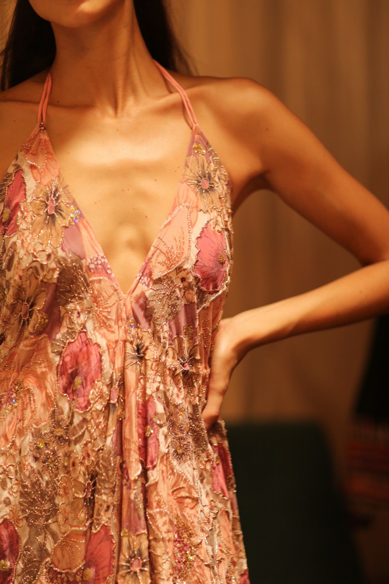 EMBROIDERED SILK DRESS HANNAH - BANGKOK TAILOR CLOTHING STORE - HANDMADE CLOTHING