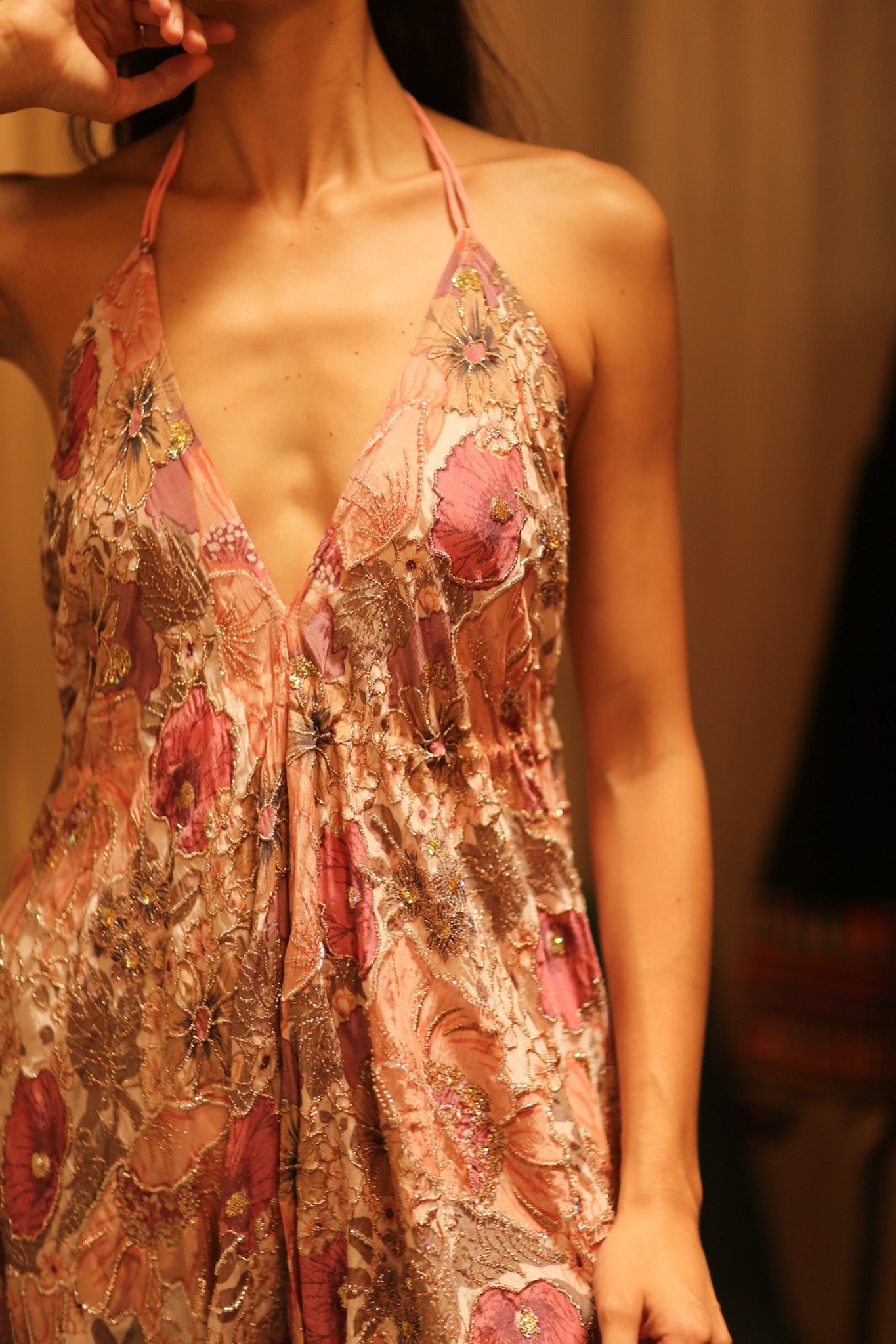 EMBROIDERED SILK DRESS HANNAH - BANGKOK TAILOR CLOTHING STORE - HANDMADE CLOTHING