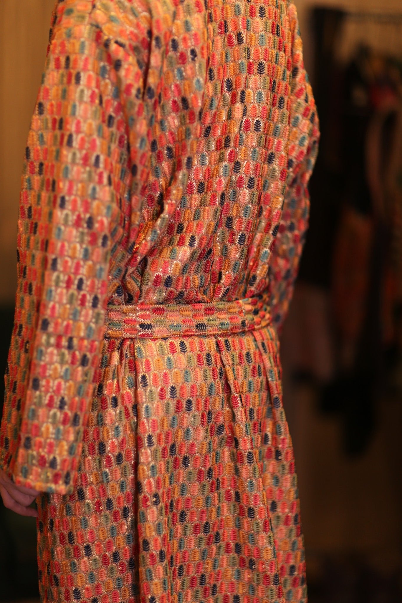 EMBROIDERED SILK KIMONO CONSTANCA BOREA - BANGKOK TAILOR CLOTHING STORE - HANDMADE CLOTHING