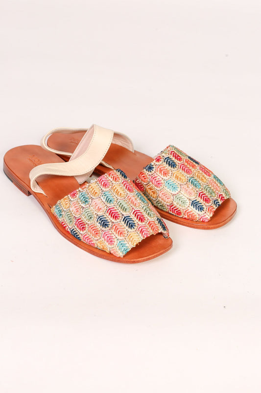EMBROIDERED SILK SANDALS LISA - BANGKOK TAILOR CLOTHING STORE - HANDMADE CLOTHING