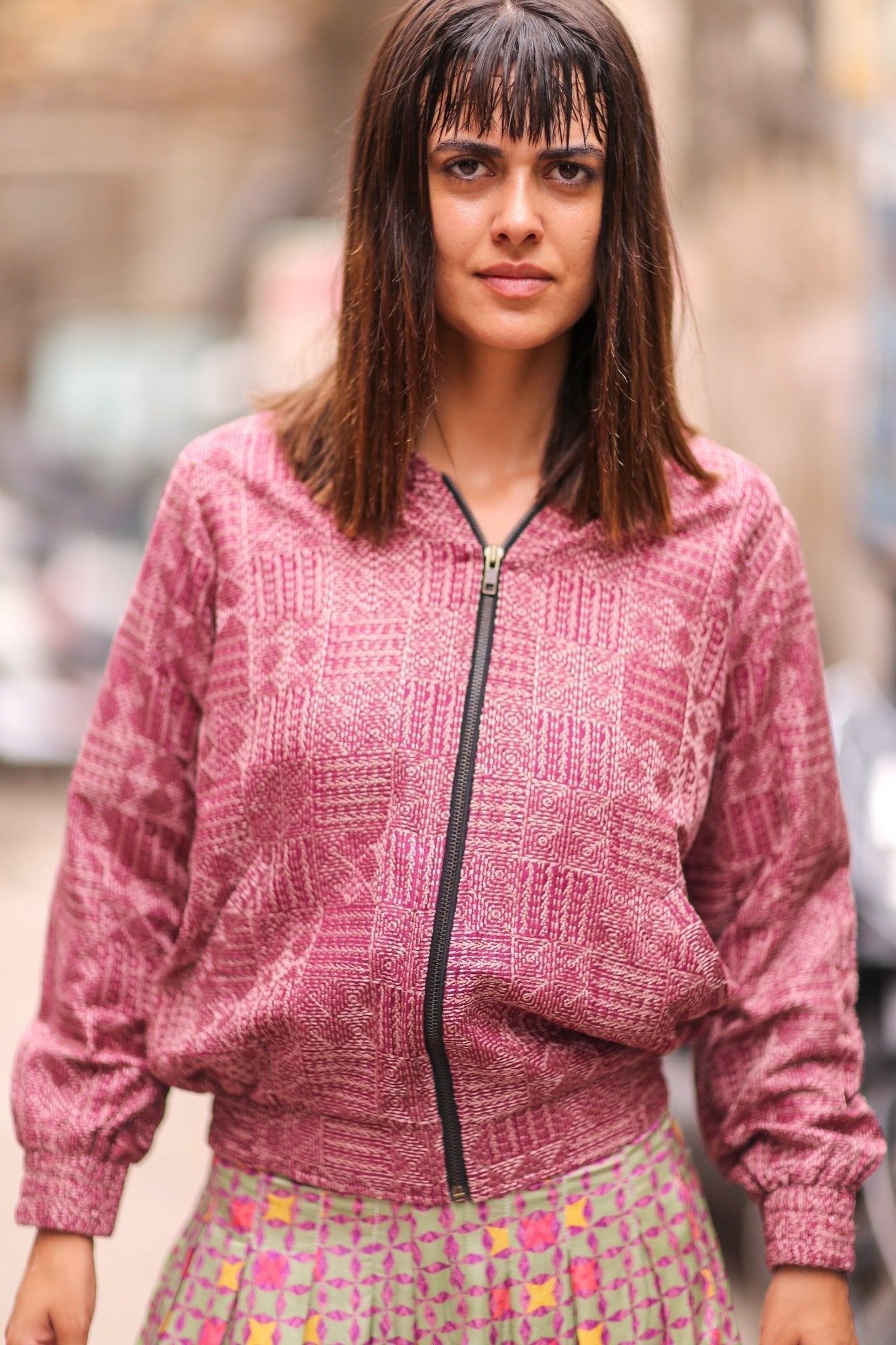 EMBROIDERED SILKE BOMBER JACKET CLAIRE - BANGKOK TAILOR CLOTHING STORE - HANDMADE CLOTHING