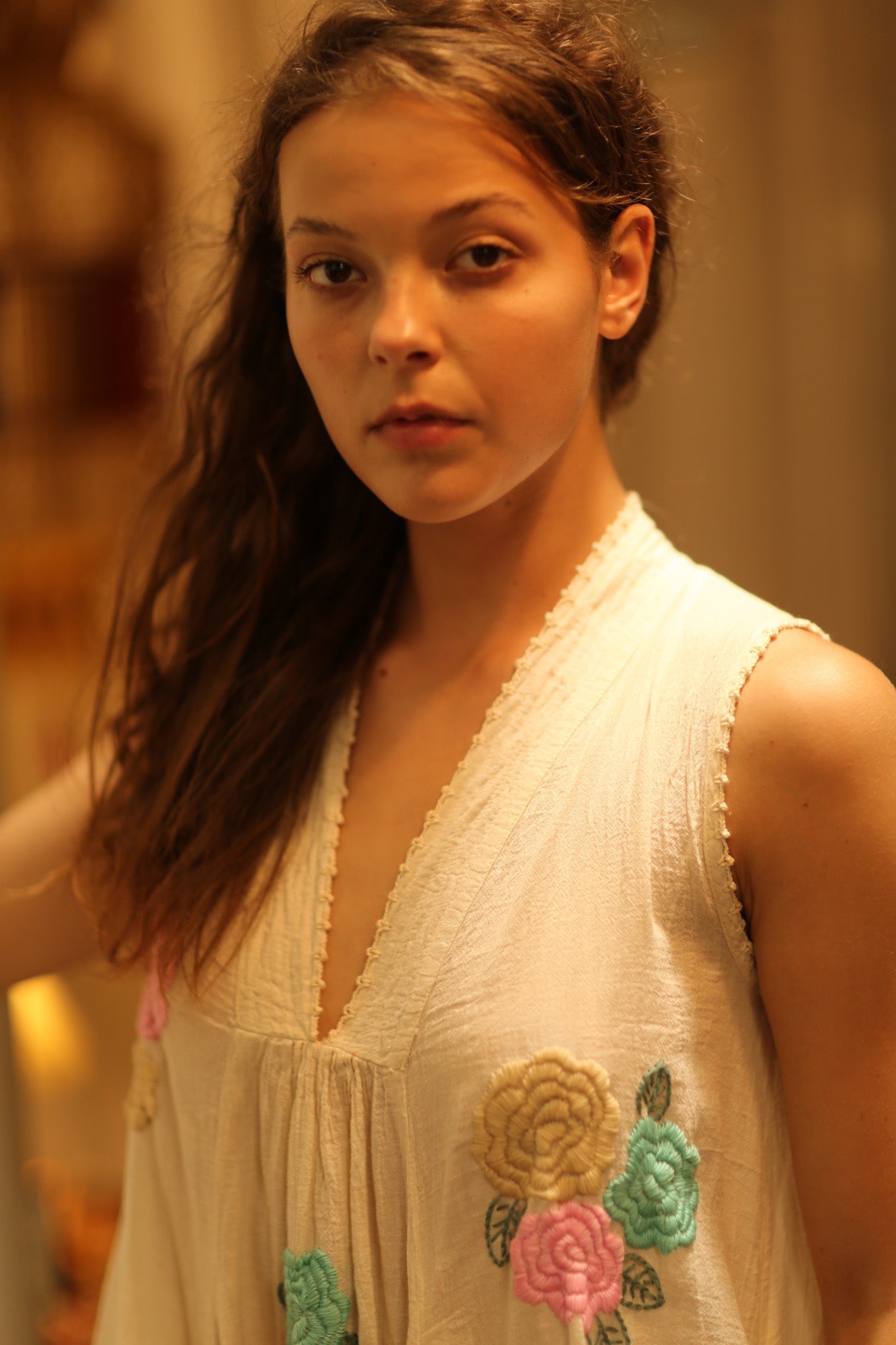 FAH EMBROIDERED FLOWER DRESS - BANGKOK TAILOR CLOTHING STORE - HANDMADE CLOTHING