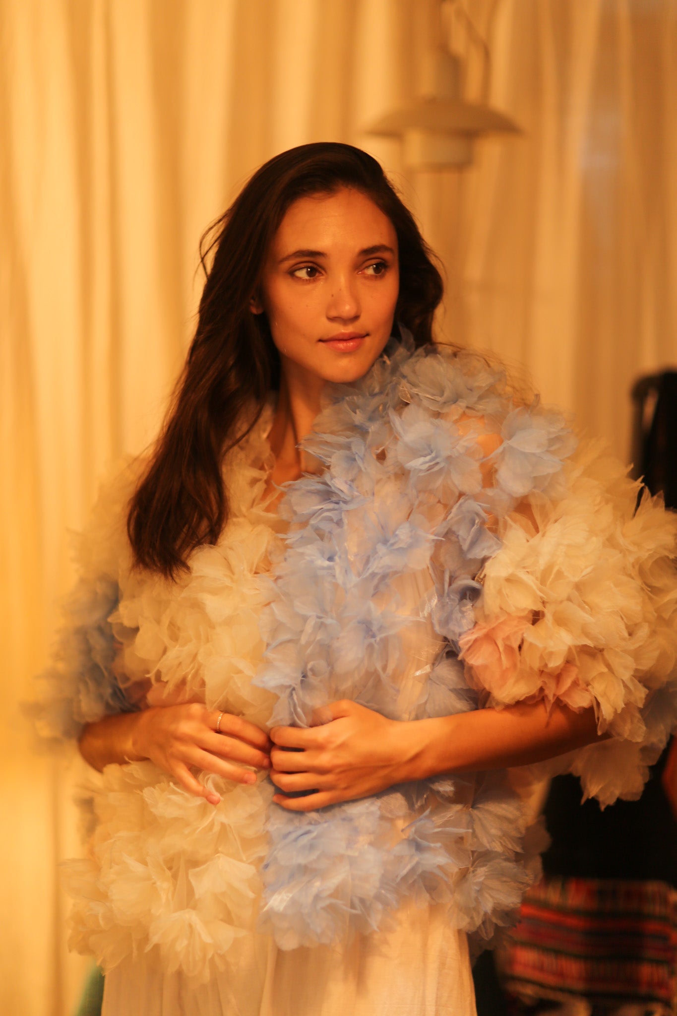 FEATHER FRILL KIMONO MARILYN - BANGKOK TAILOR CLOTHING STORE - HANDMADE CLOTHING
