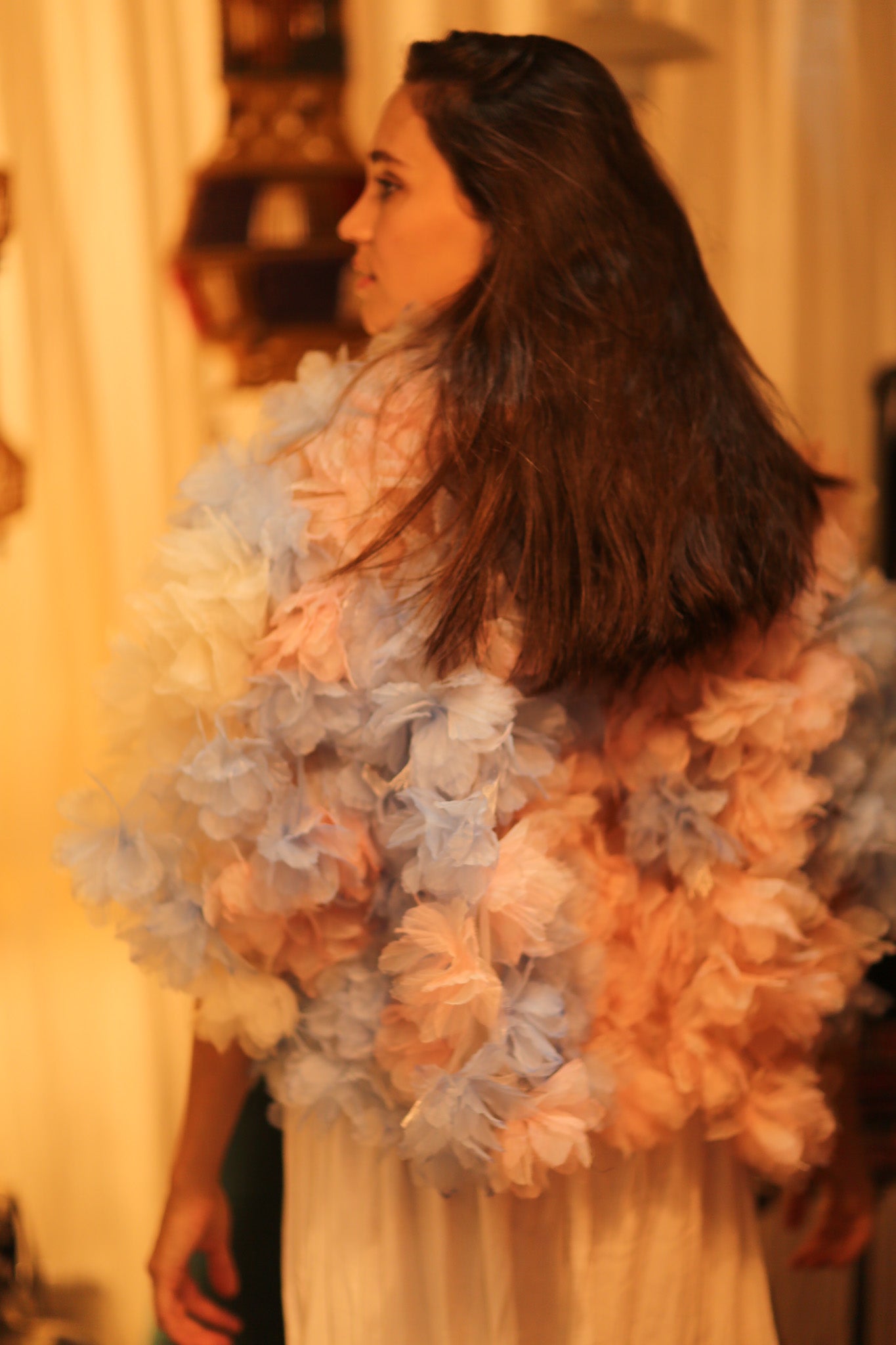 FEATHER FRILL KIMONO MARILYN - BANGKOK TAILOR CLOTHING STORE - HANDMADE CLOTHING