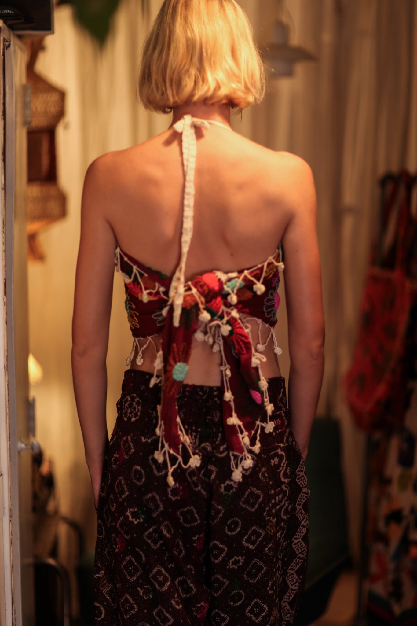 FLORA EMBROIDERED TOP - BANGKOK TAILOR CLOTHING STORE - HANDMADE CLOTHING