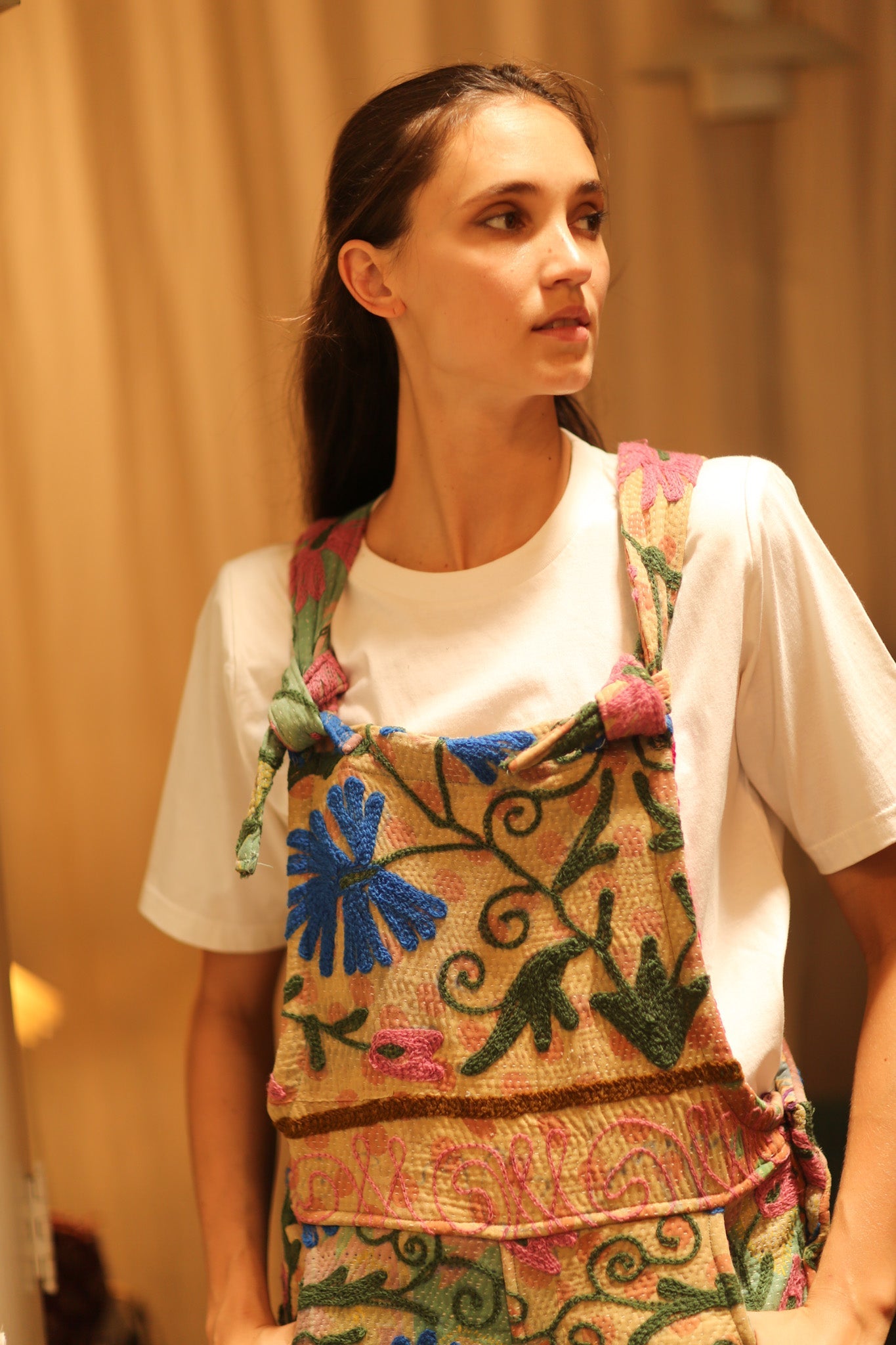 FREYA EMBROIDERED KANTHA JUMPSUIT GREENHOUSE - BANGKOK TAILOR CLOTHING STORE - HANDMADE CLOTHING