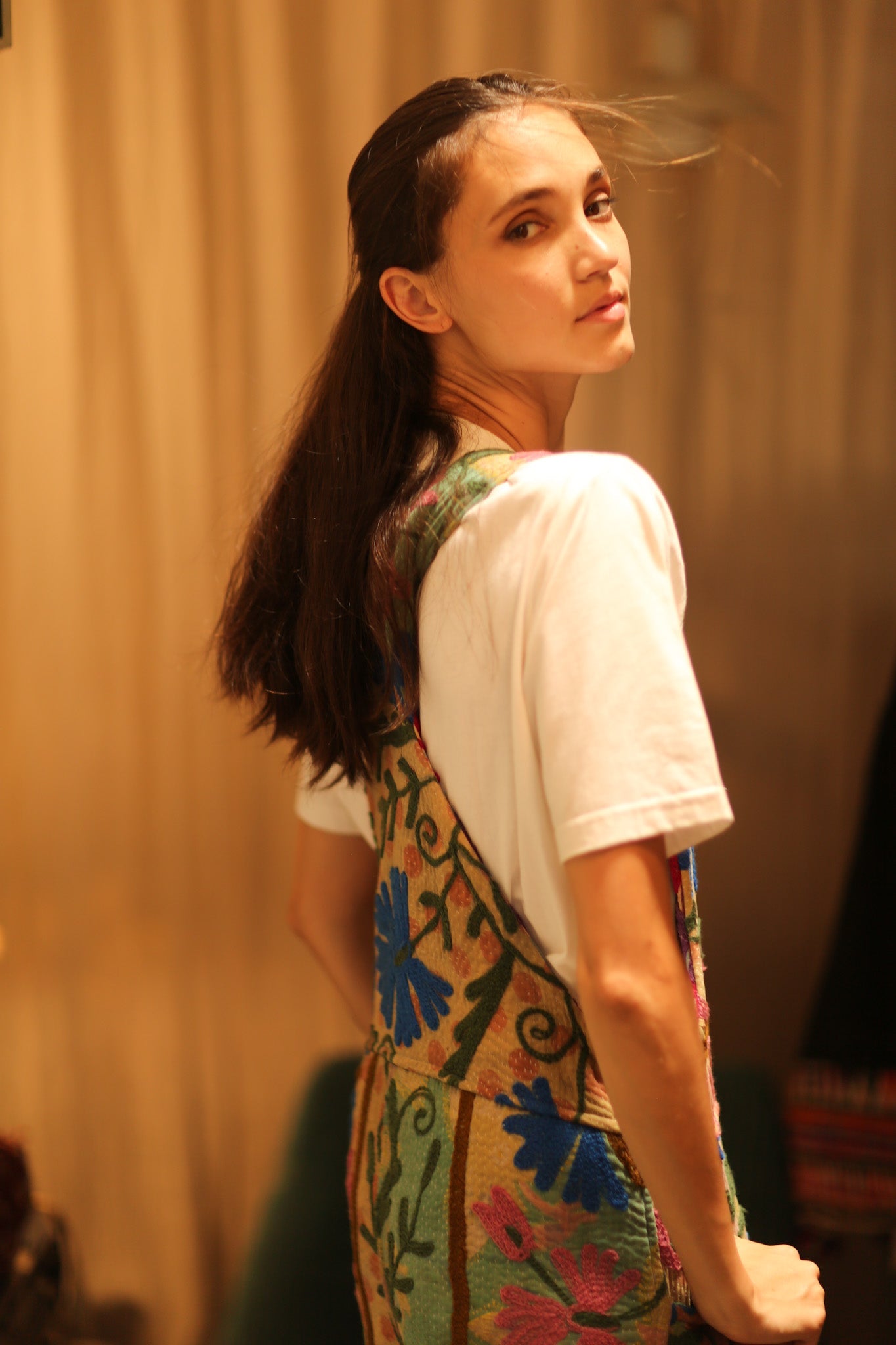 FREYA EMBROIDERED KANTHA JUMPSUIT GREENHOUSE - BANGKOK TAILOR CLOTHING STORE - HANDMADE CLOTHING