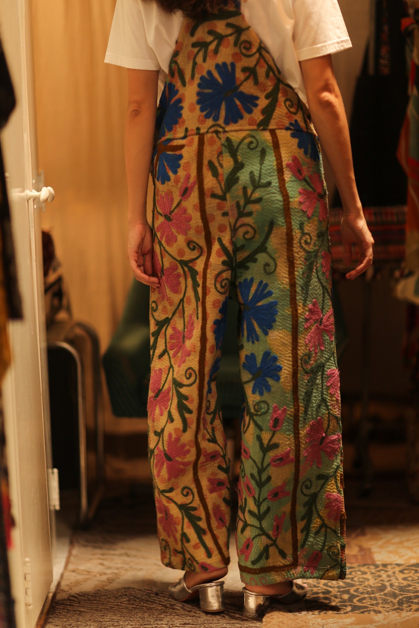 FREYA EMBROIDERED KANTHA JUMPSUIT GREENHOUSE - BANGKOK TAILOR CLOTHING STORE - HANDMADE CLOTHING