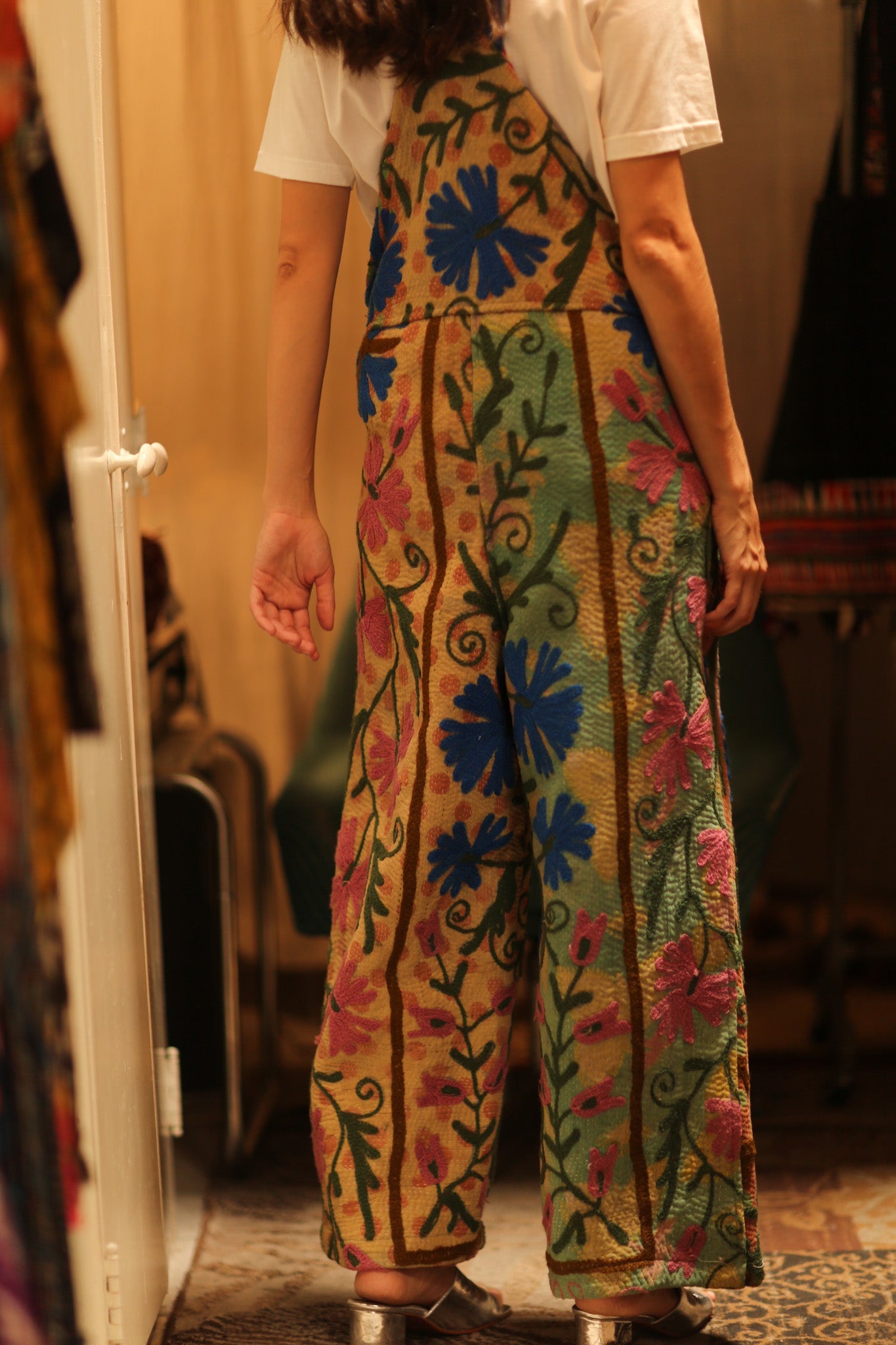 FREYA EMBROIDERED KANTHA JUMPSUIT GREENHOUSE - BANGKOK TAILOR CLOTHING STORE - HANDMADE CLOTHING