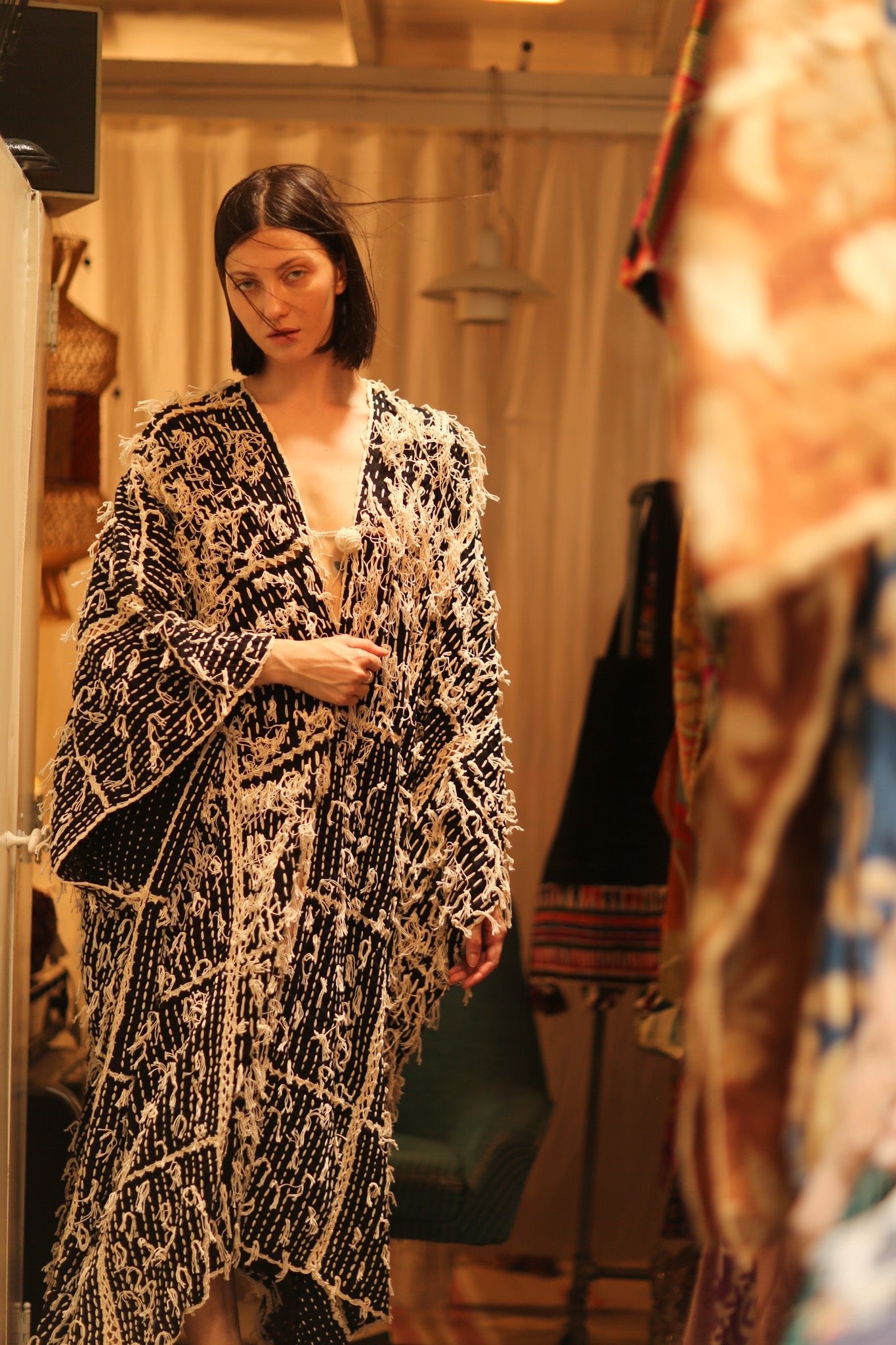 FRINGE KIMONO MATRIXA - BANGKOK TAILOR CLOTHING STORE - HANDMADE CLOTHING