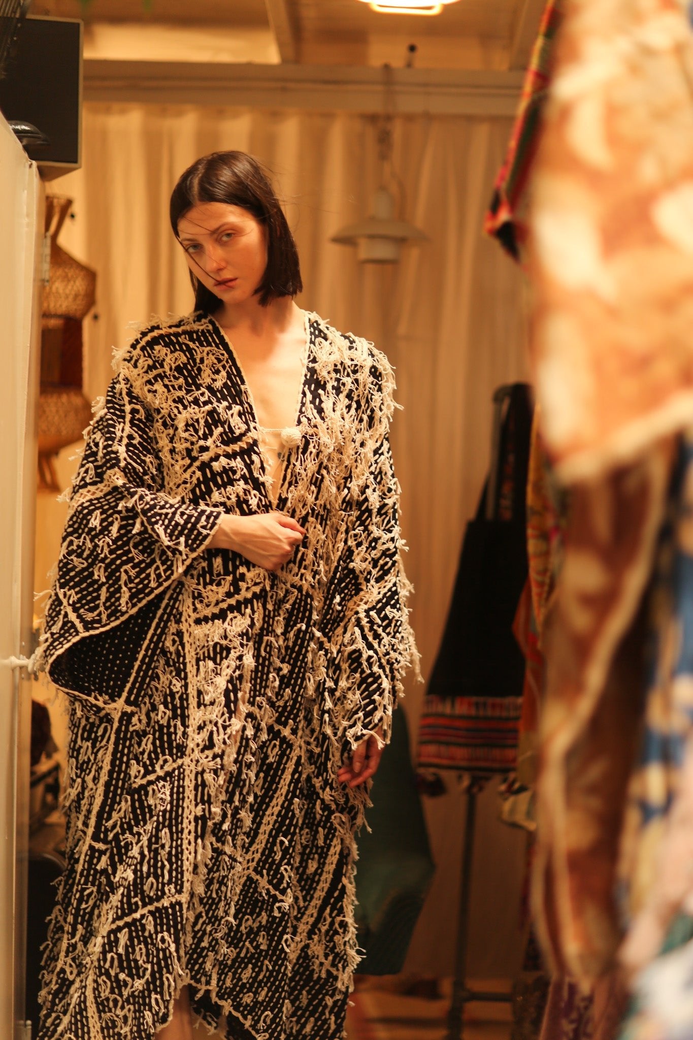 FRINGE KIMONO MATRIXA - BANGKOK TAILOR CLOTHING STORE - HANDMADE CLOTHING