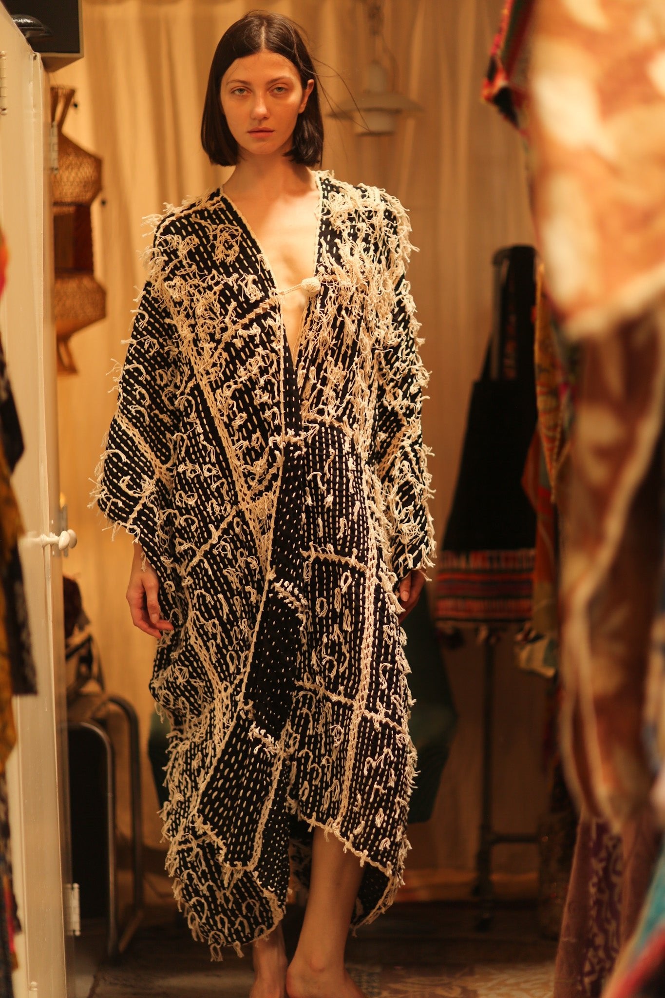 FRINGE KIMONO MATRIXA - BANGKOK TAILOR CLOTHING STORE - HANDMADE CLOTHING