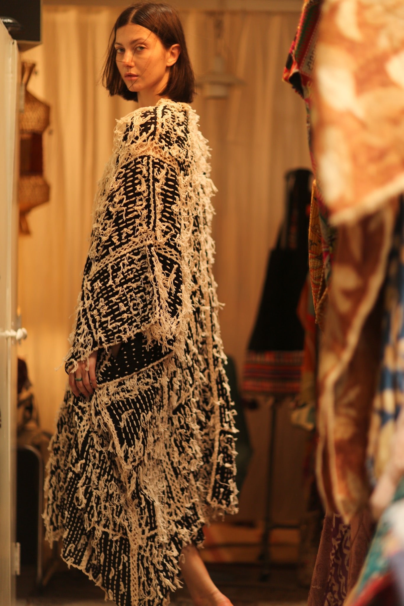 FRINGE KIMONO MATRIXA - BANGKOK TAILOR CLOTHING STORE - HANDMADE CLOTHING