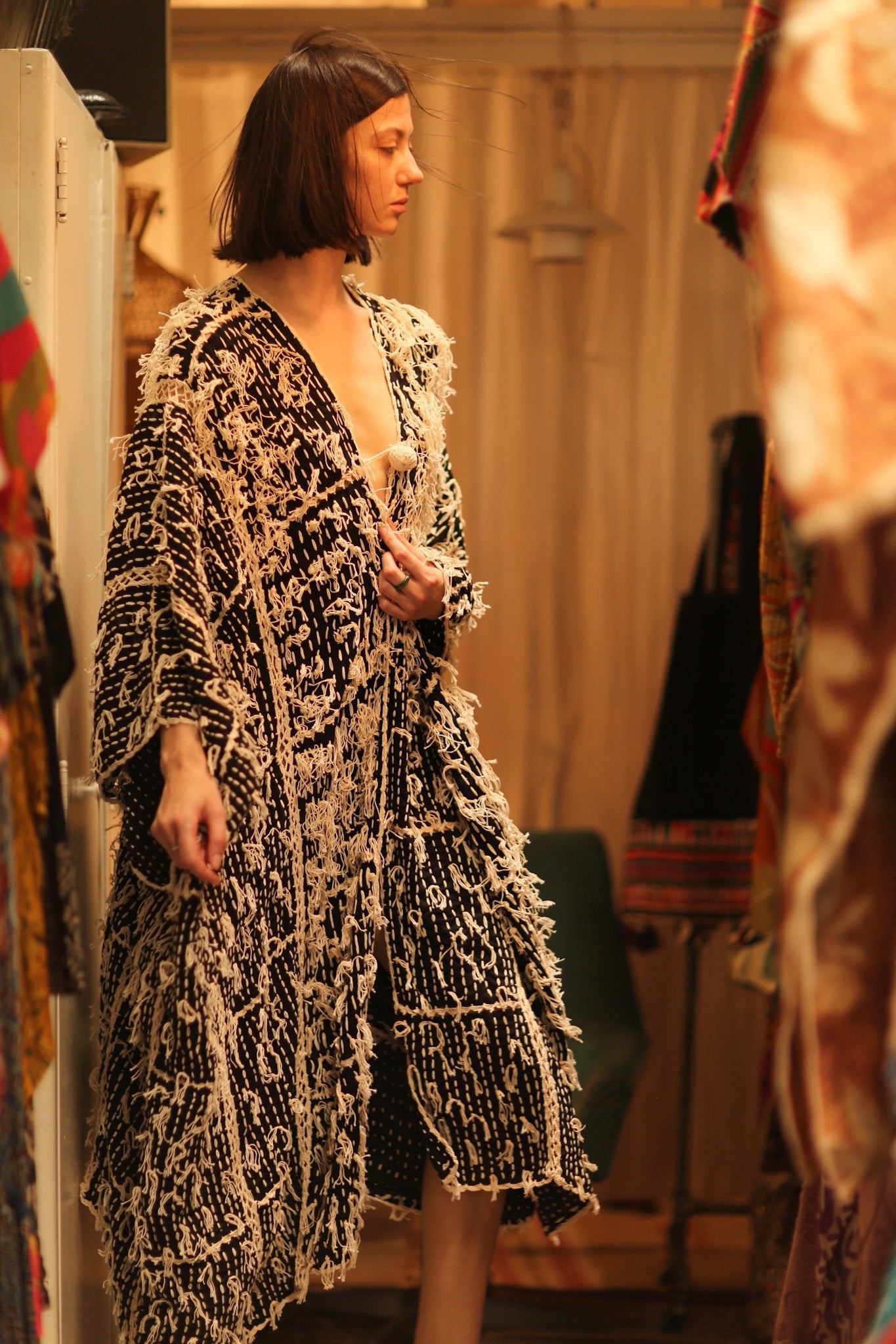 FRINGE KIMONO MATRIXA - BANGKOK TAILOR CLOTHING STORE - HANDMADE CLOTHING