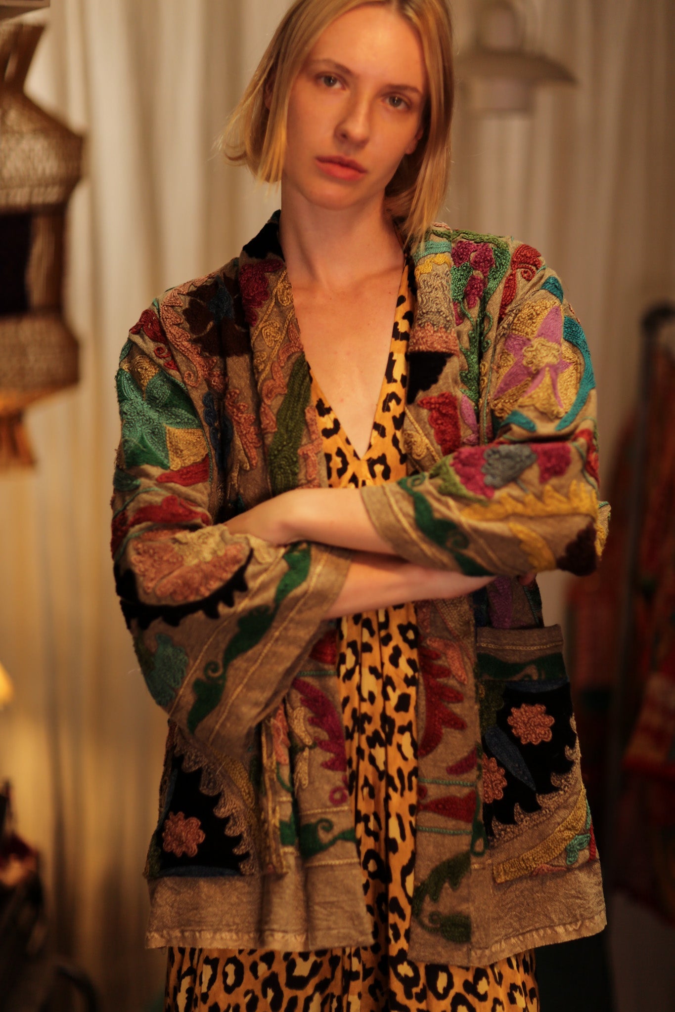 GINEVRA EMBROIDERED KIMONO - BANGKOK TAILOR CLOTHING STORE - HANDMADE CLOTHING