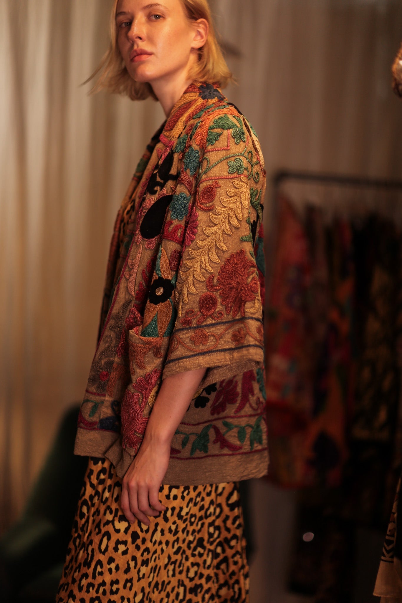 GINEVRA KANTHA EMBROIDERED KIMONO - BANGKOK TAILOR CLOTHING STORE - HANDMADE CLOTHING