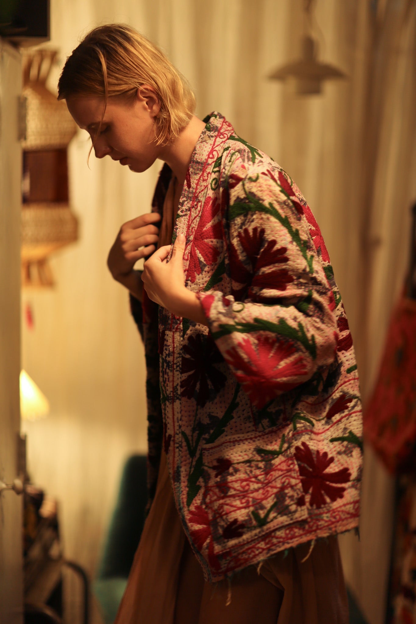 GINEVRA KANTHA EMBROIDERED KIMONO - BANGKOK TAILOR CLOTHING STORE - HANDMADE CLOTHING