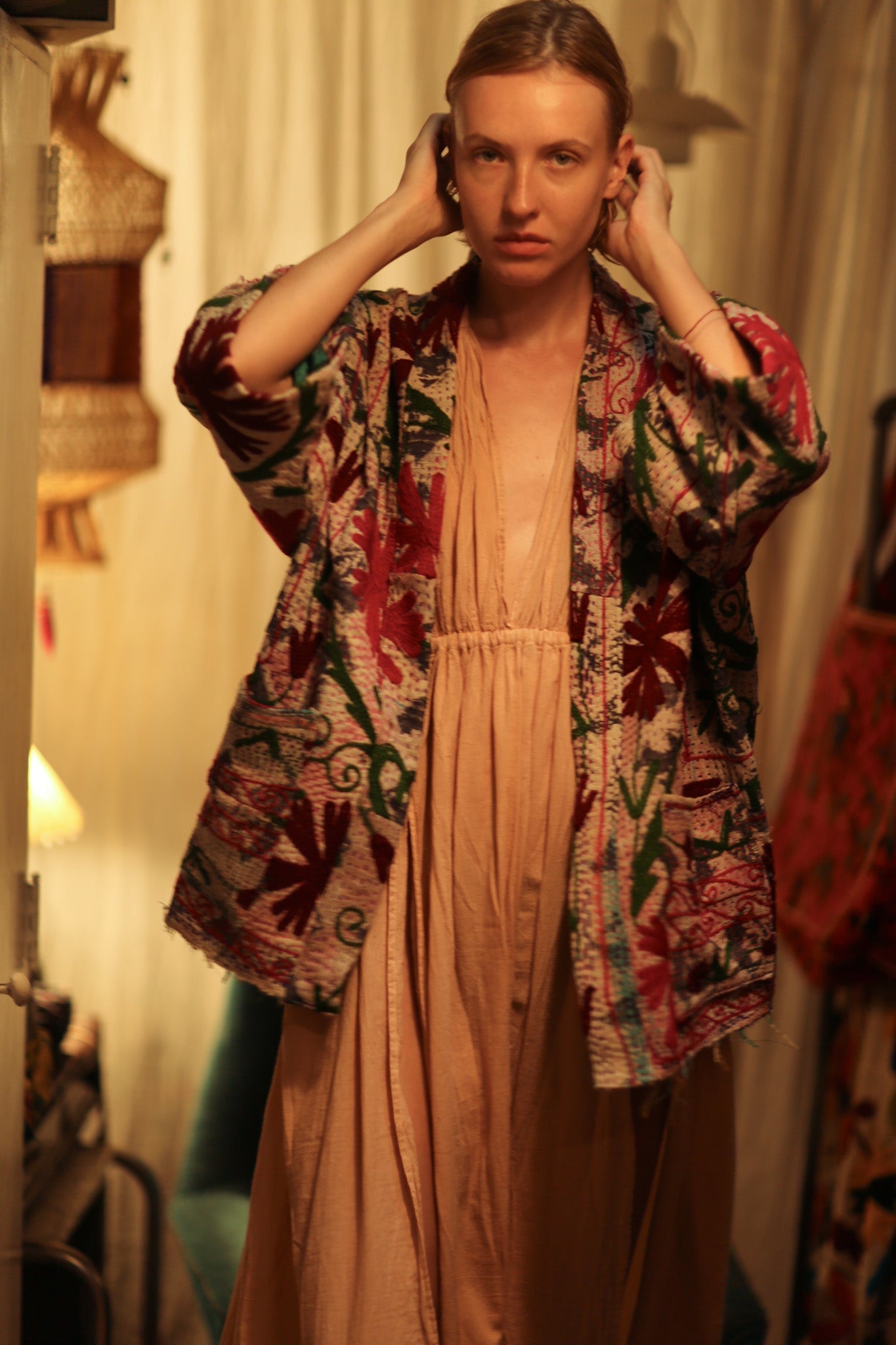 GINEVRA KANTHA EMBROIDERED KIMONO - BANGKOK TAILOR CLOTHING STORE - HANDMADE CLOTHING