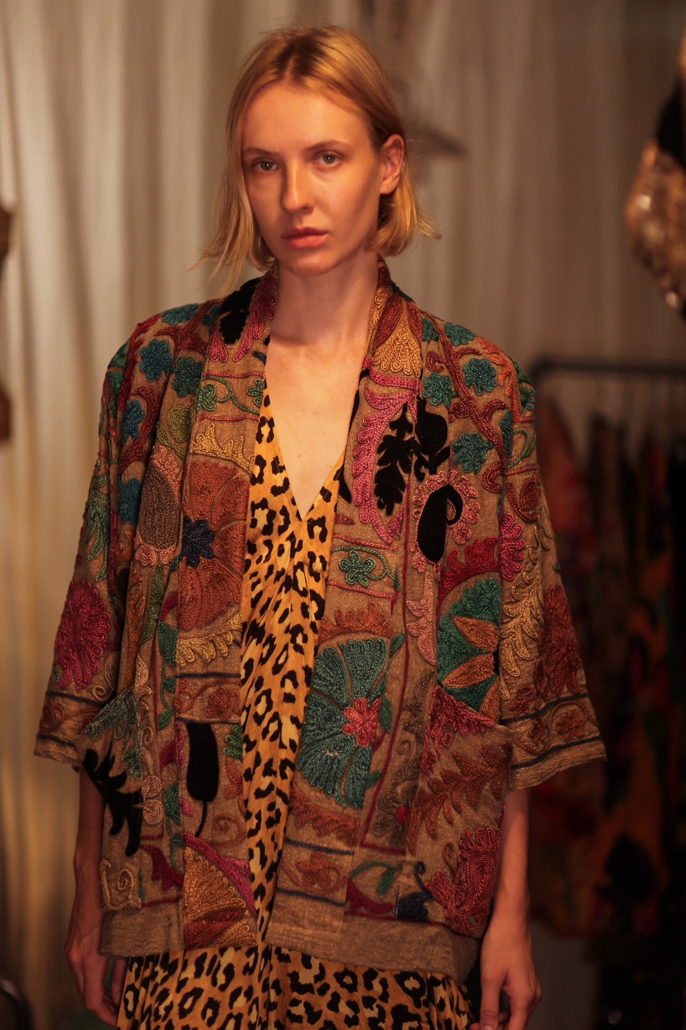 GINEVRA KANTHA EMBROIDERED KIMONO - BANGKOK TAILOR CLOTHING STORE - HANDMADE CLOTHING