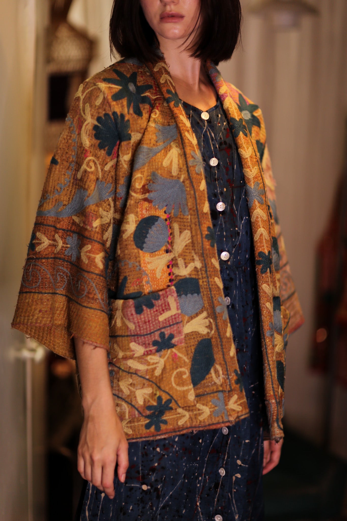 GINEVRA KANTHA KIMONO BEACH TONES - BANGKOK TAILOR CLOTHING STORE - HANDMADE CLOTHING