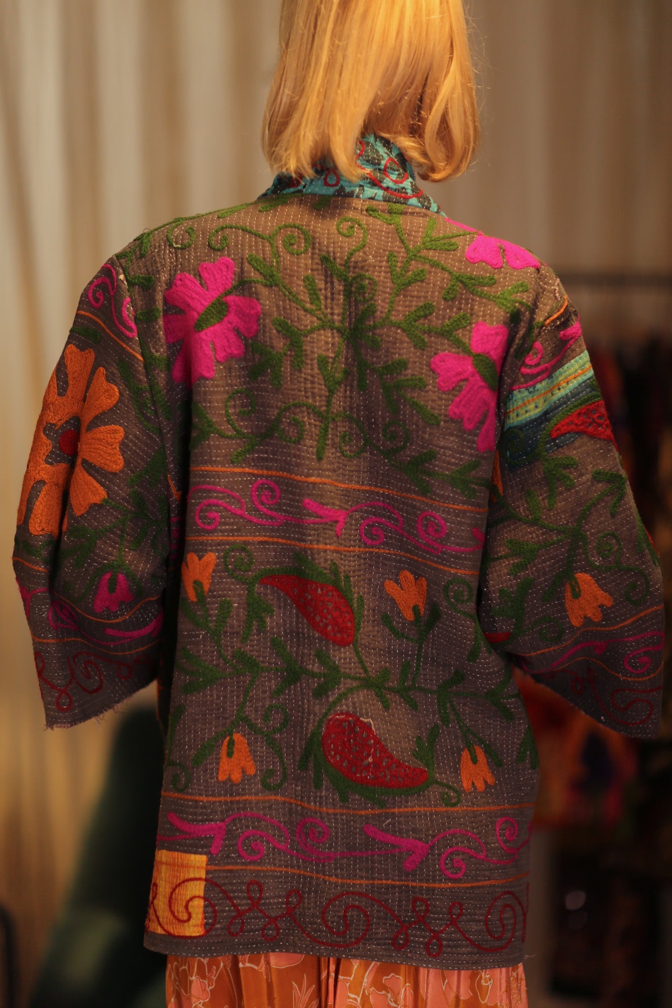 GINEVRA KIMONO KANTHA BROWN - BANGKOK TAILOR CLOTHING STORE - HANDMADE CLOTHING