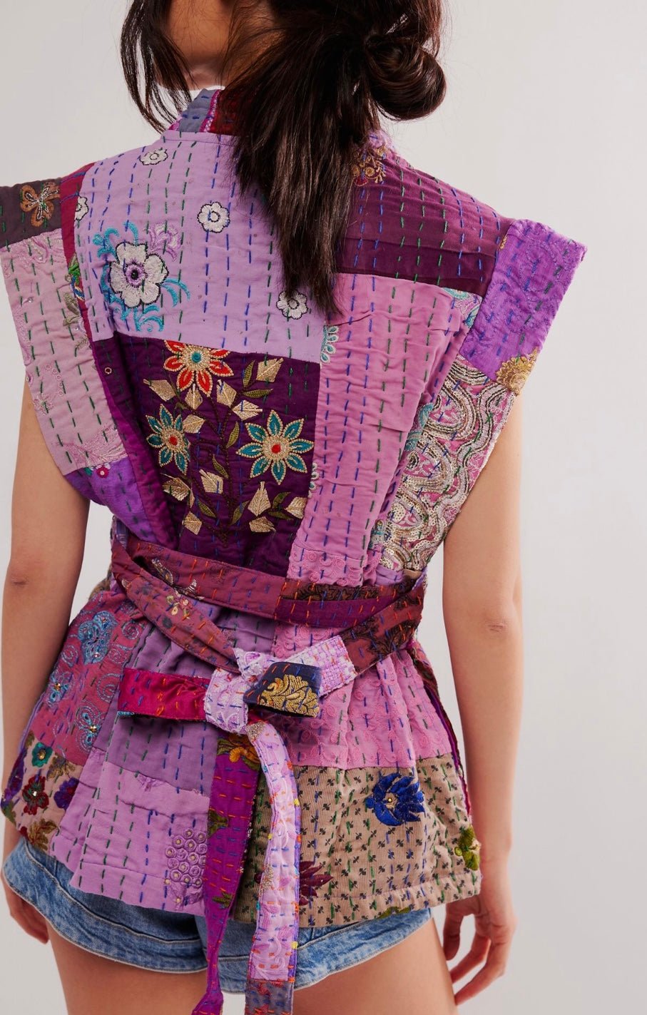 GLORIA PATCHWORK VEST - BANGKOK TAILOR CLOTHING STORE - HANDMADE CLOTHING