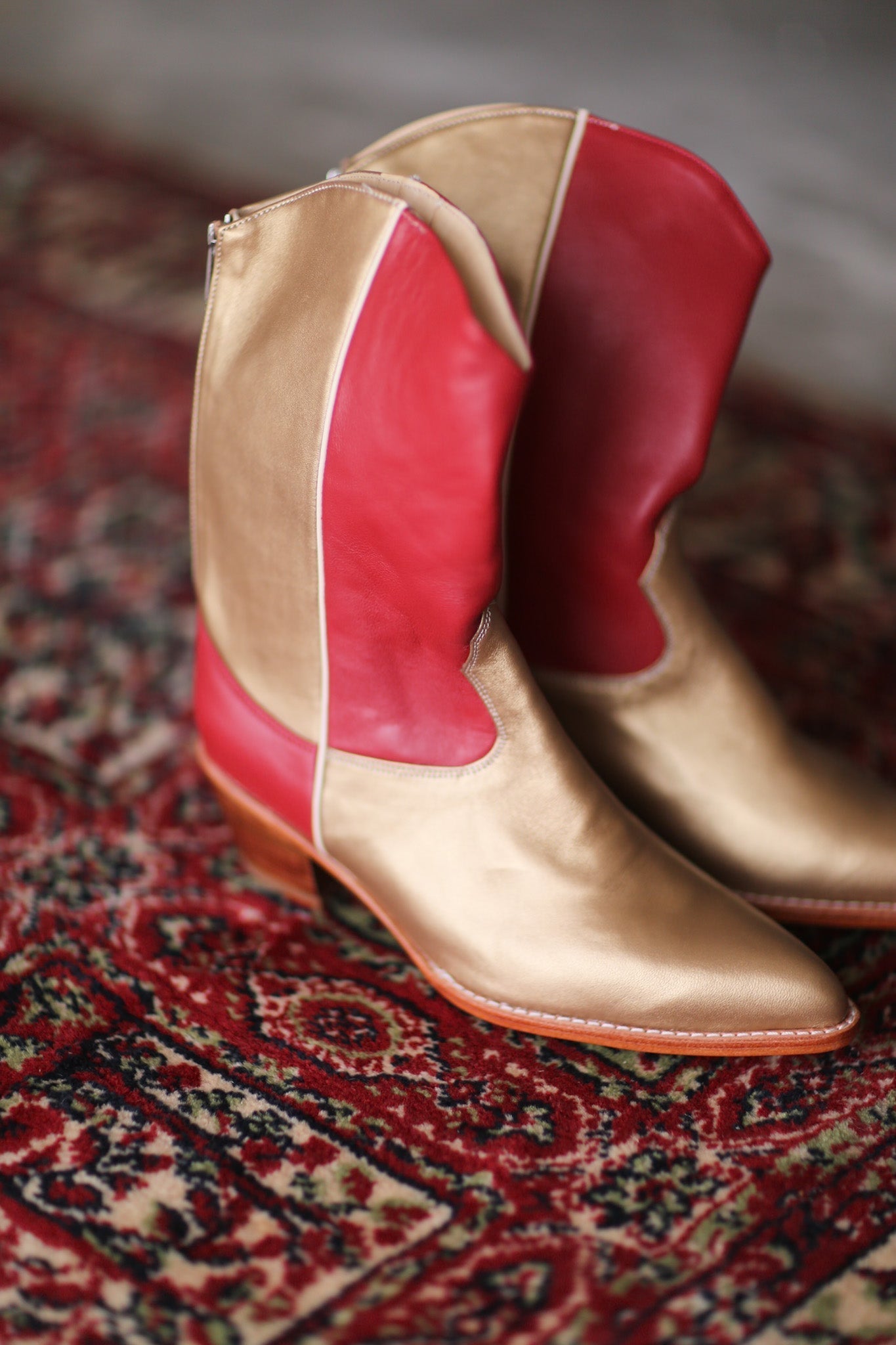 GOLD RED WESTERN BOOTS GUSTAV - BANGKOK TAILOR CLOTHING STORE - HANDMADE CLOTHING
