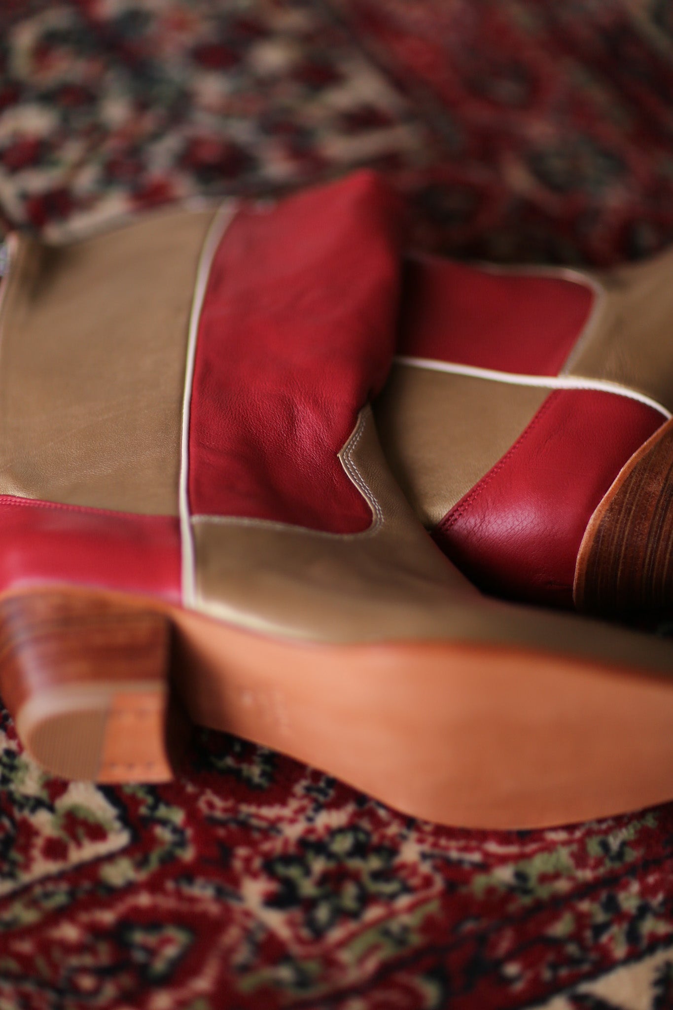 GOLD RED WESTERN BOOTS GUSTAV - BANGKOK TAILOR CLOTHING STORE - HANDMADE CLOTHING