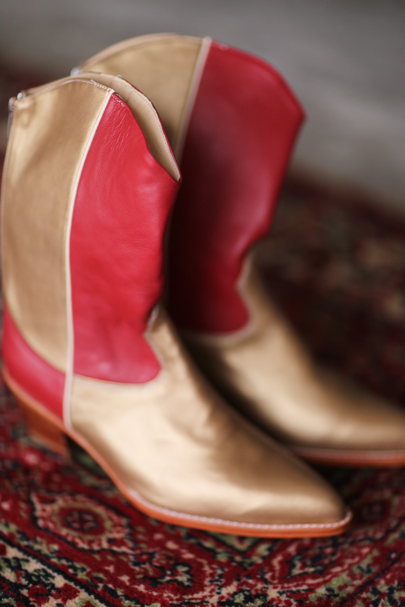 GOLD RED WESTERN BOOTS GUSTAV - BANGKOK TAILOR CLOTHING STORE - HANDMADE CLOTHING