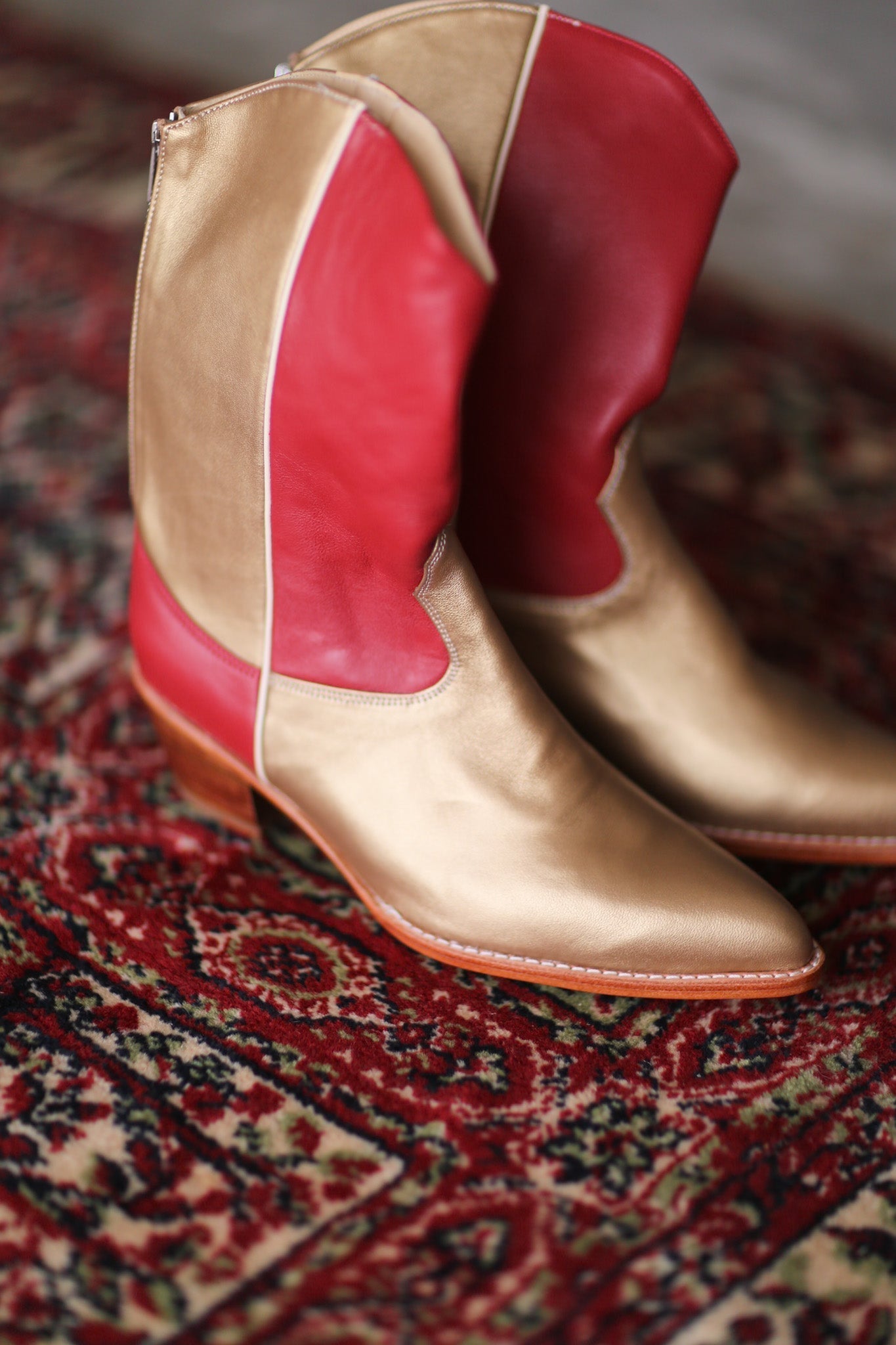 GOLD RED WESTERN BOOTS GUSTAV - BANGKOK TAILOR CLOTHING STORE - HANDMADE CLOTHING