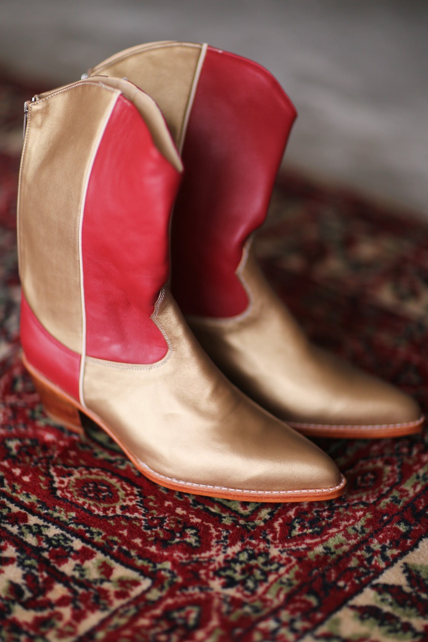 GOLD RED WESTERN BOOTS GUSTAV - BANGKOK TAILOR CLOTHING STORE - HANDMADE CLOTHING
