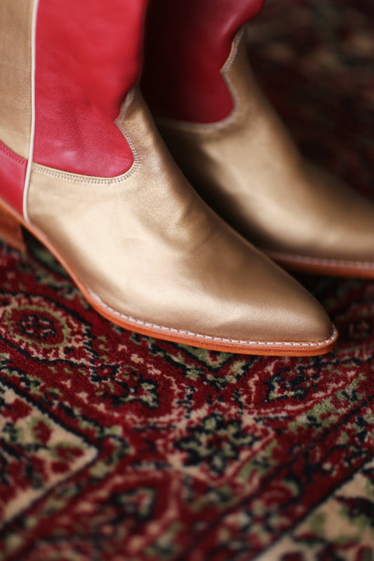 GOLD RED WESTERN BOOTS GUSTAV - BANGKOK TAILOR CLOTHING STORE - HANDMADE CLOTHING