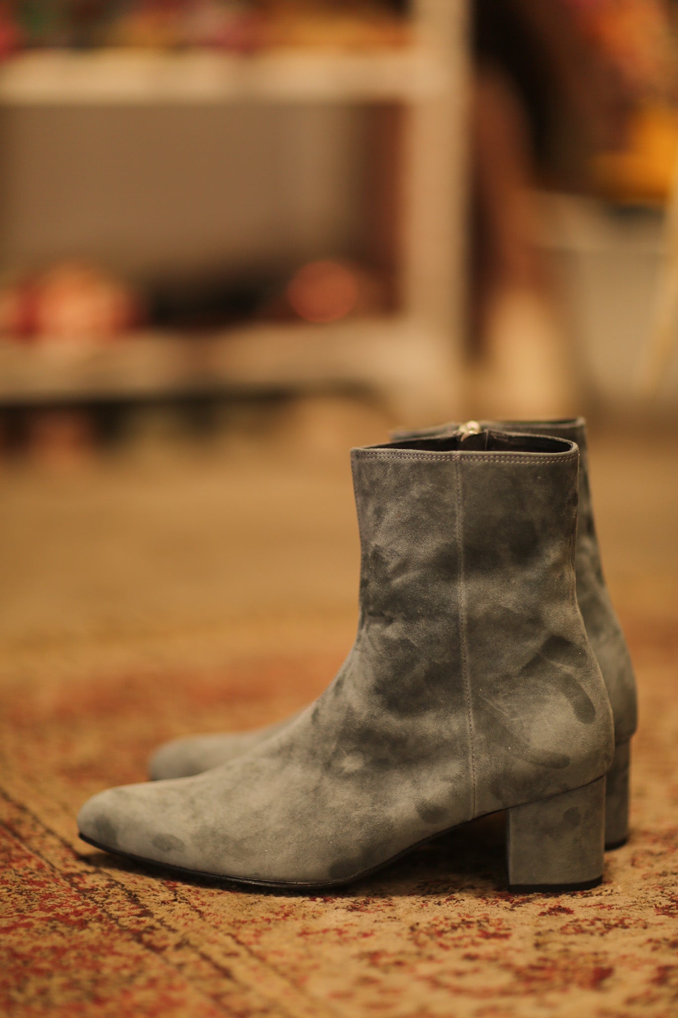 GREY SUEDE BOOTS - BANGKOK TAILOR CLOTHING STORE - HANDMADE CLOTHING