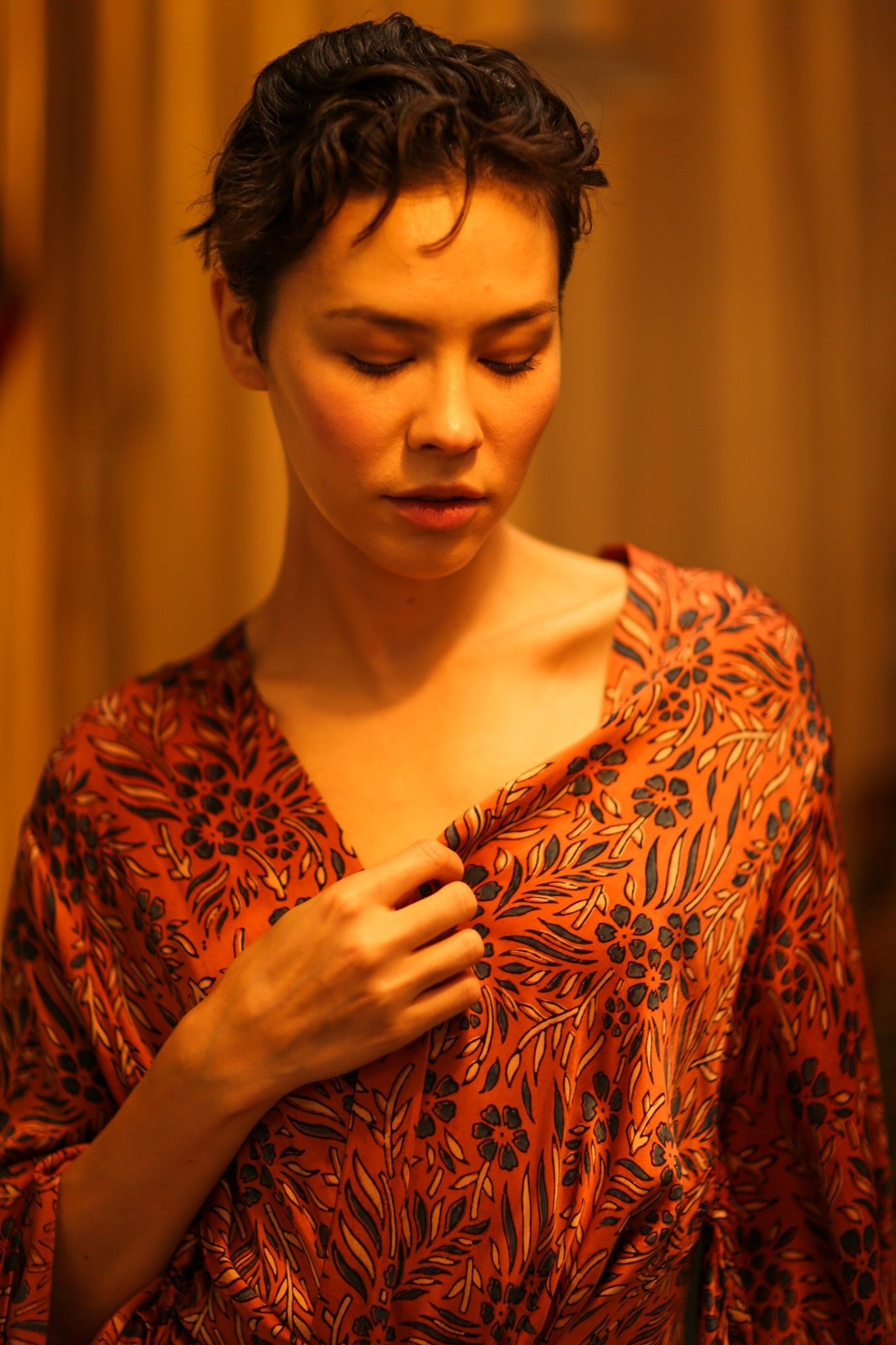 HAND BLOCK PRINT KIMONO PINA - BANGKOK TAILOR CLOTHING STORE - HANDMADE CLOTHING