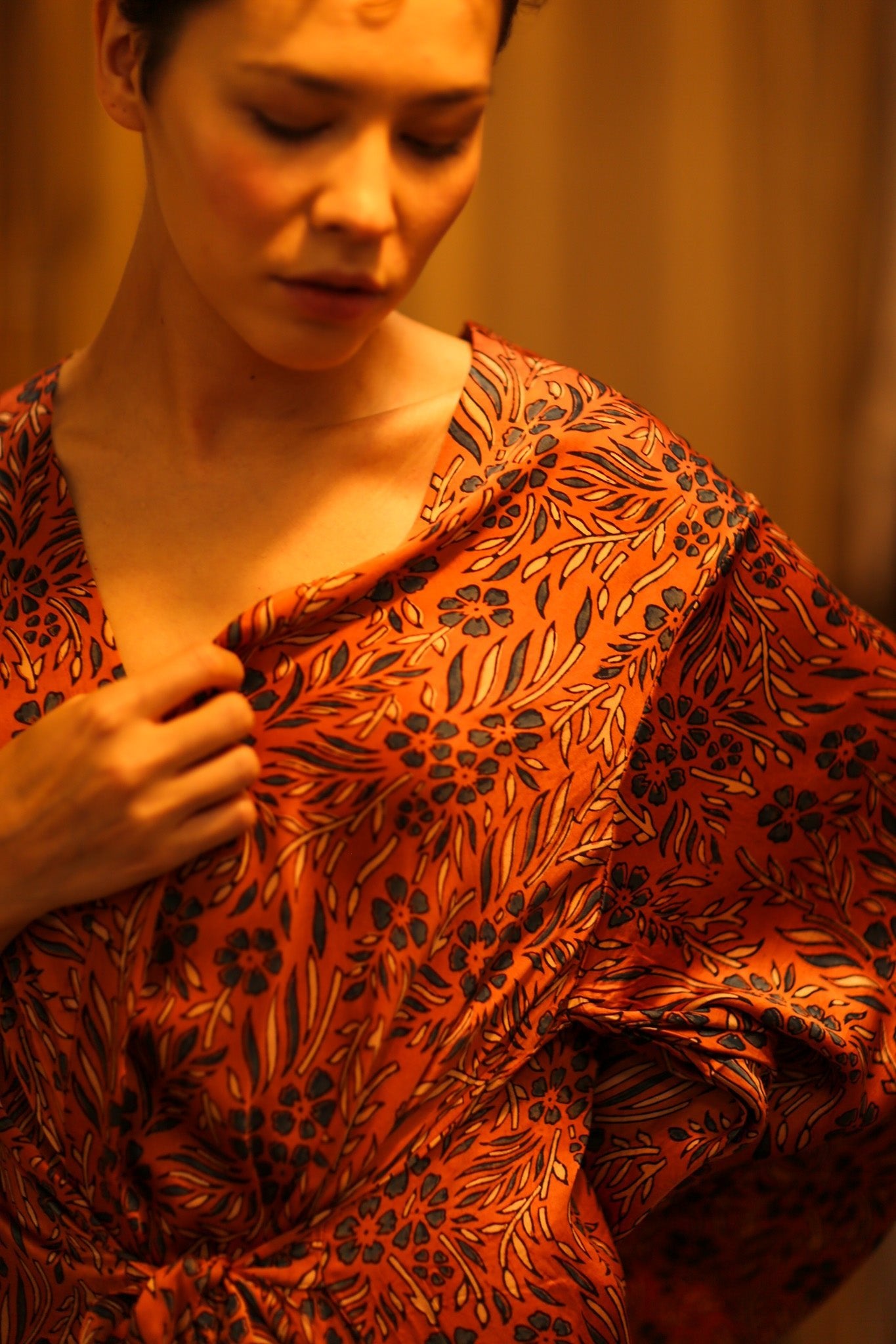 HAND BLOCK PRINT KIMONO PINA - BANGKOK TAILOR CLOTHING STORE - HANDMADE CLOTHING