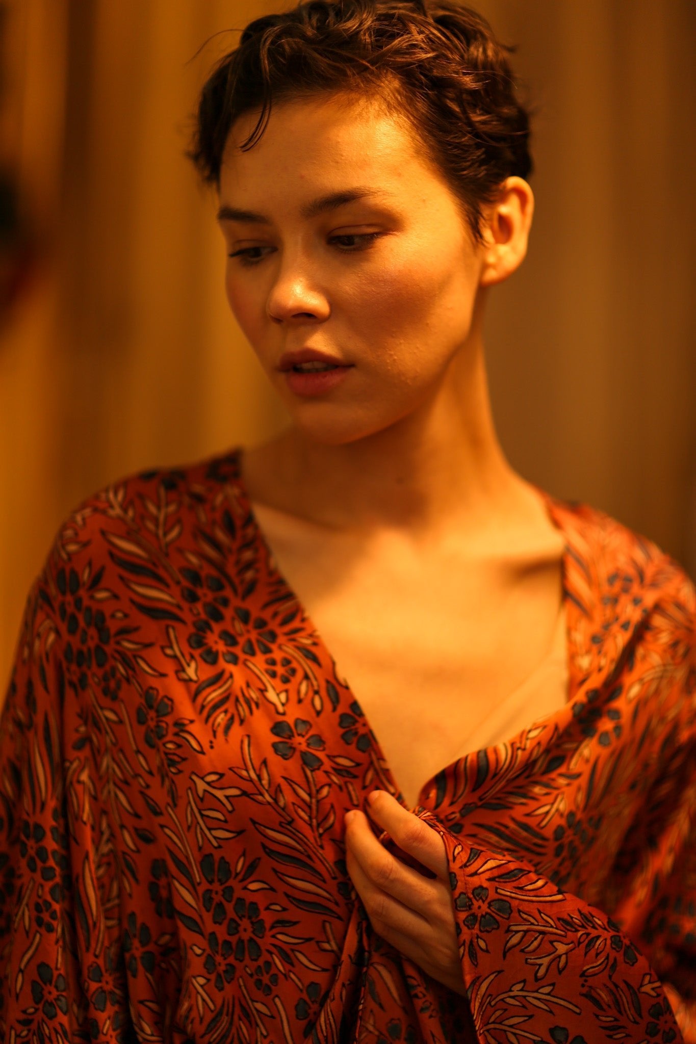 HAND BLOCK PRINT KIMONO PINA - BANGKOK TAILOR CLOTHING STORE - HANDMADE CLOTHING