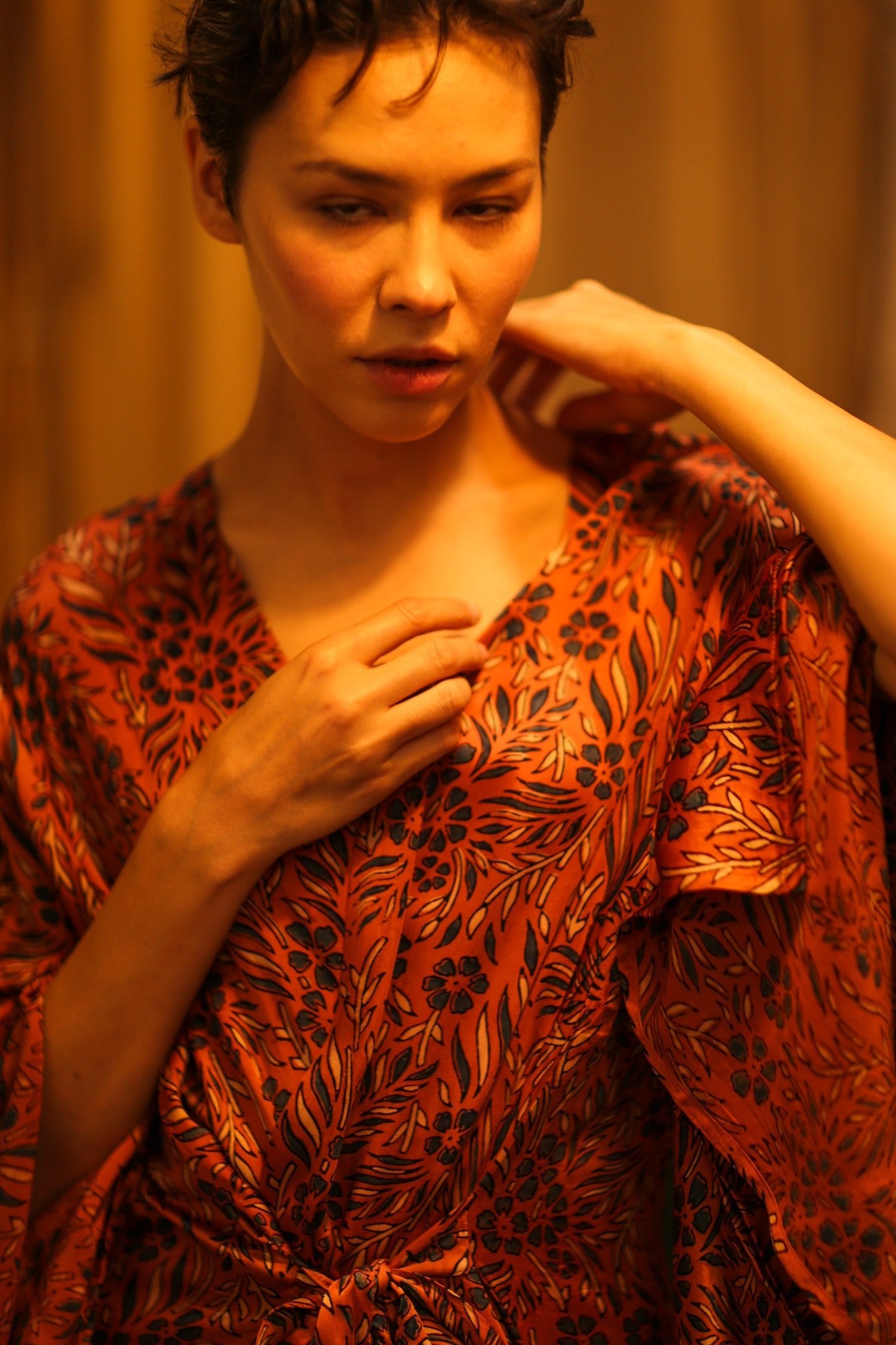 HAND BLOCK PRINT KIMONO PINA - BANGKOK TAILOR CLOTHING STORE - HANDMADE CLOTHING