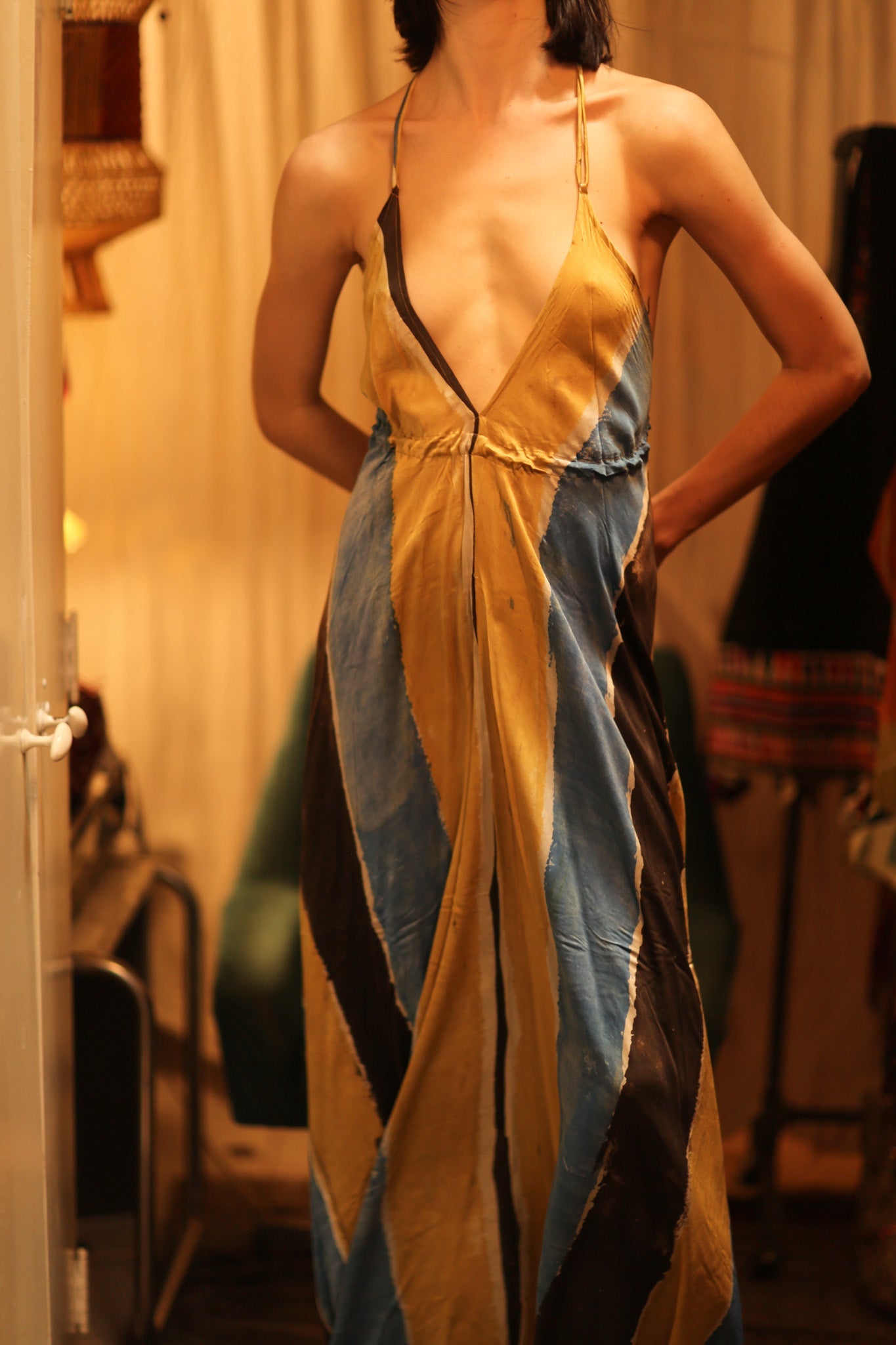 HAND BLOCK PRINT MAGIC DRESS HANNAH SOHO EDIT - BANGKOK TAILOR CLOTHING STORE - HANDMADE CLOTHING