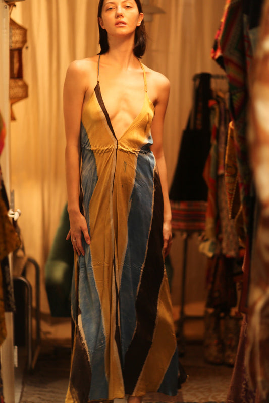 HAND BLOCK PRINT MAGIC DRESS HANNAH SOHO EDIT - BANGKOK TAILOR CLOTHING STORE - HANDMADE CLOTHING