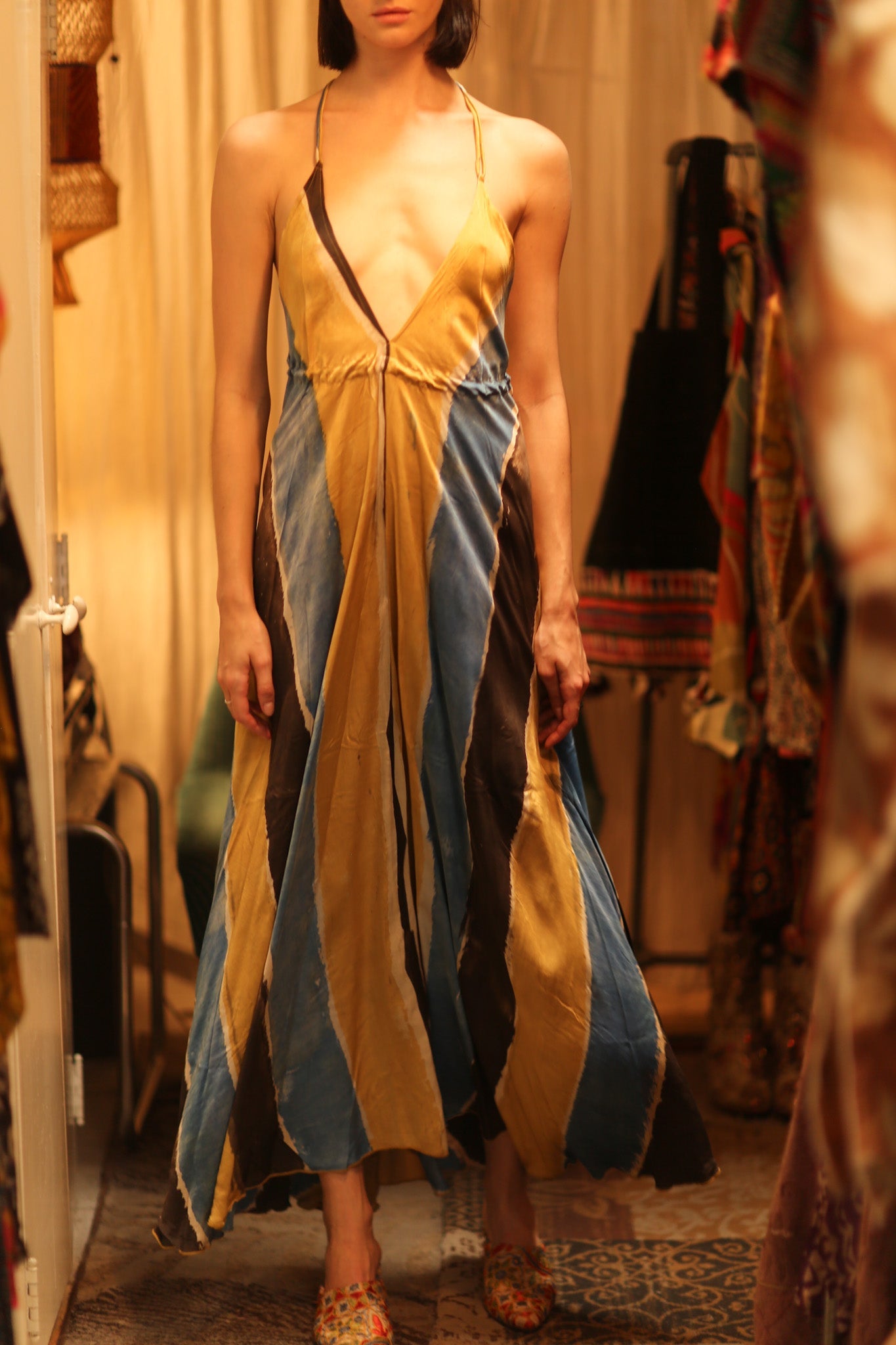 HAND BLOCK PRINT MAGIC DRESS HANNAH SOHO EDIT - BANGKOK TAILOR CLOTHING STORE - HANDMADE CLOTHING