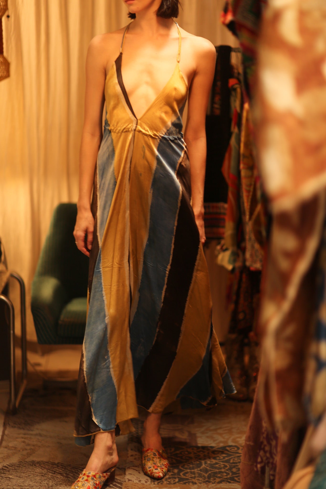 HAND BLOCK PRINT MAGIC DRESS HANNAH SOHO EDIT - BANGKOK TAILOR CLOTHING STORE - HANDMADE CLOTHING