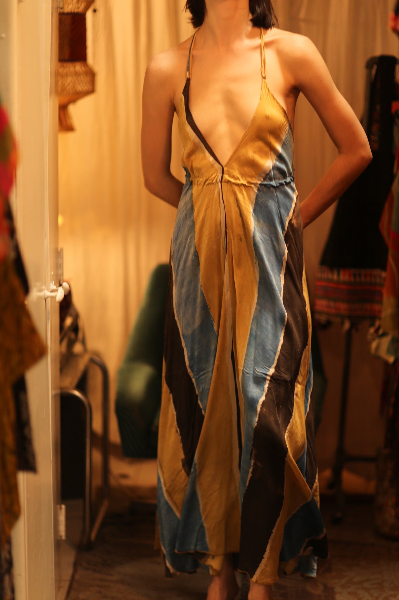 HAND BLOCK PRINT MAGIC DRESS HANNAH SOHO EDIT - BANGKOK TAILOR CLOTHING STORE - HANDMADE CLOTHING